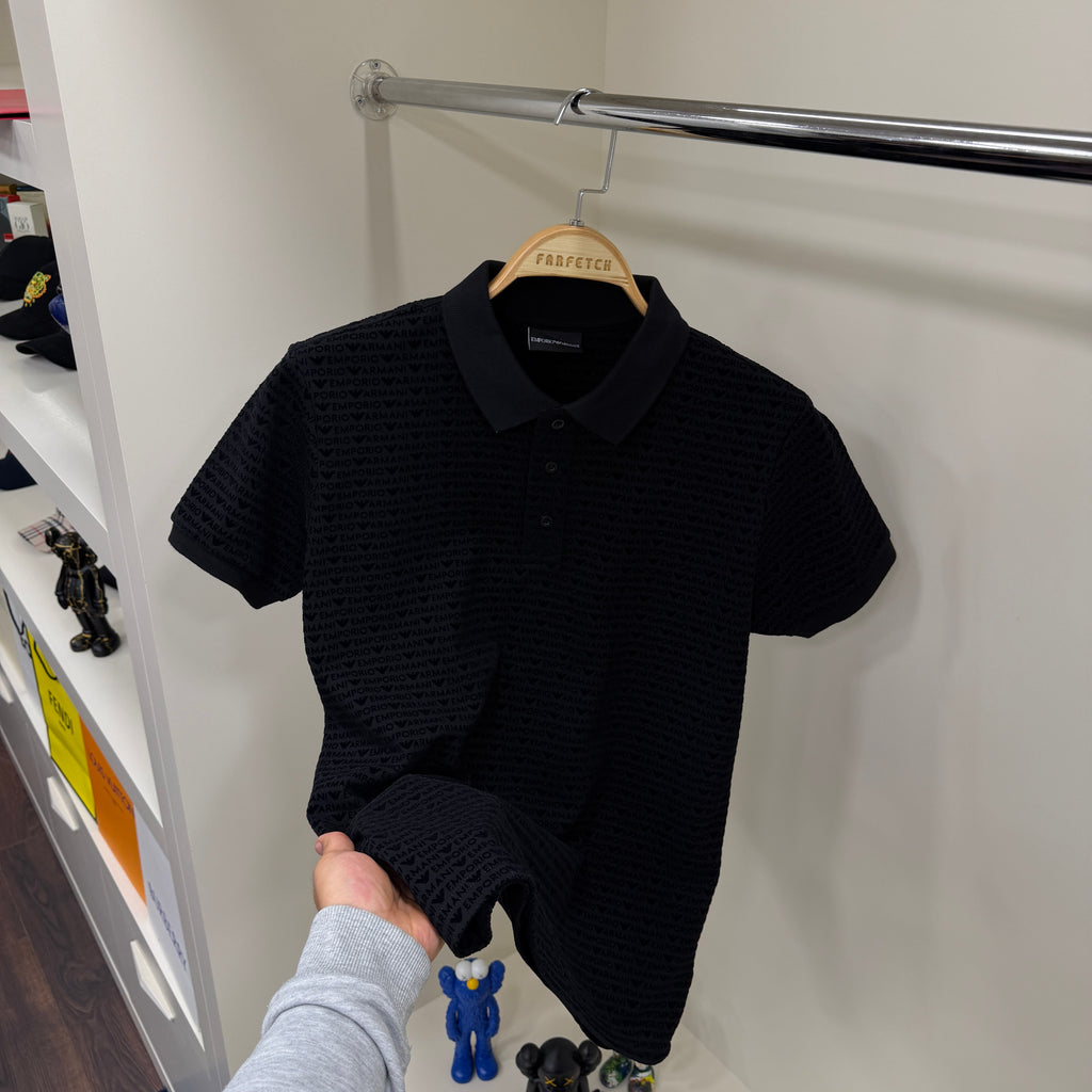 Emporio Armani Flok Siyah Polo Yaka Tshirt