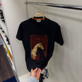 Hermes Flok Baskı Siyah T-Shirt