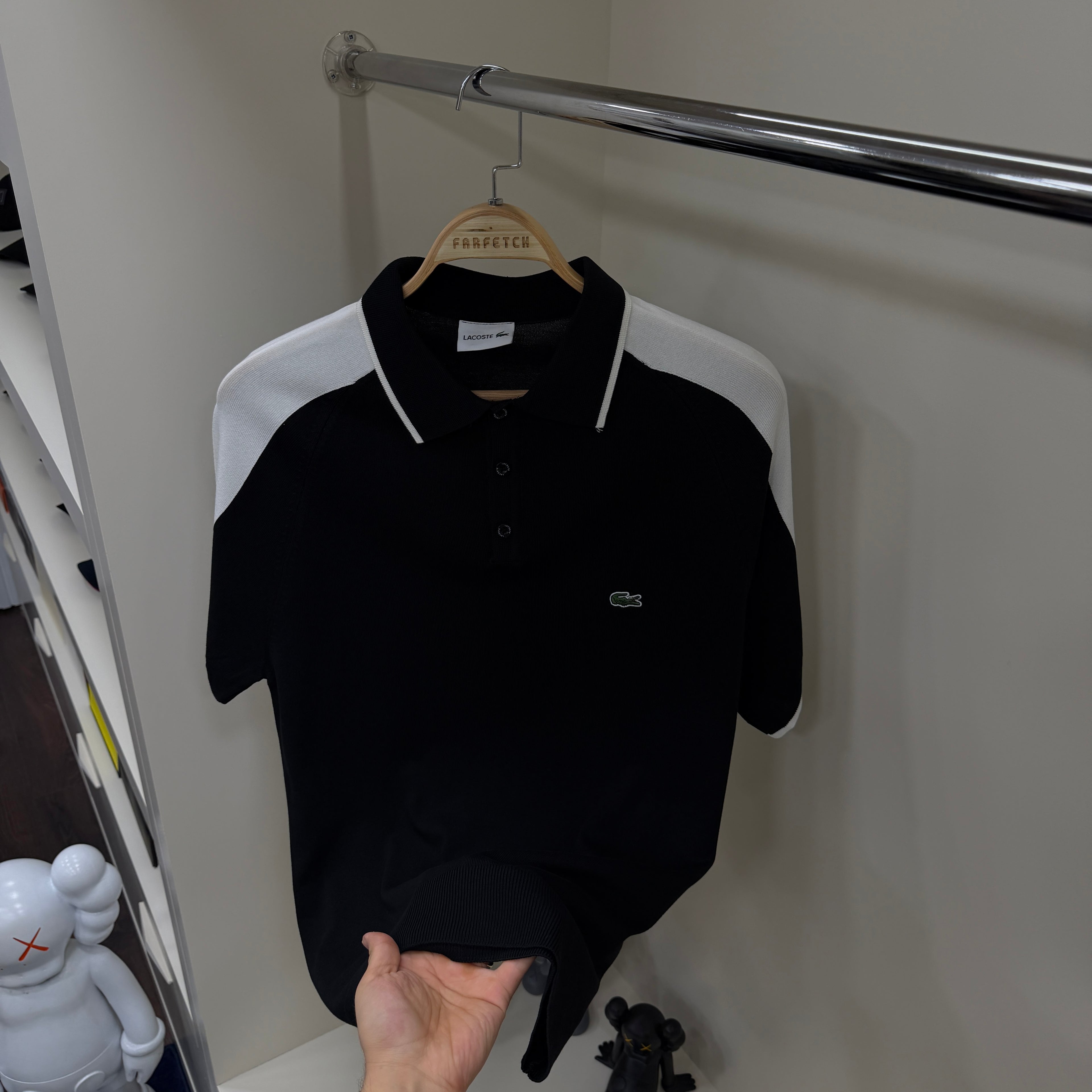 Lacoste  Siyah Yakalı Örme Tshirt