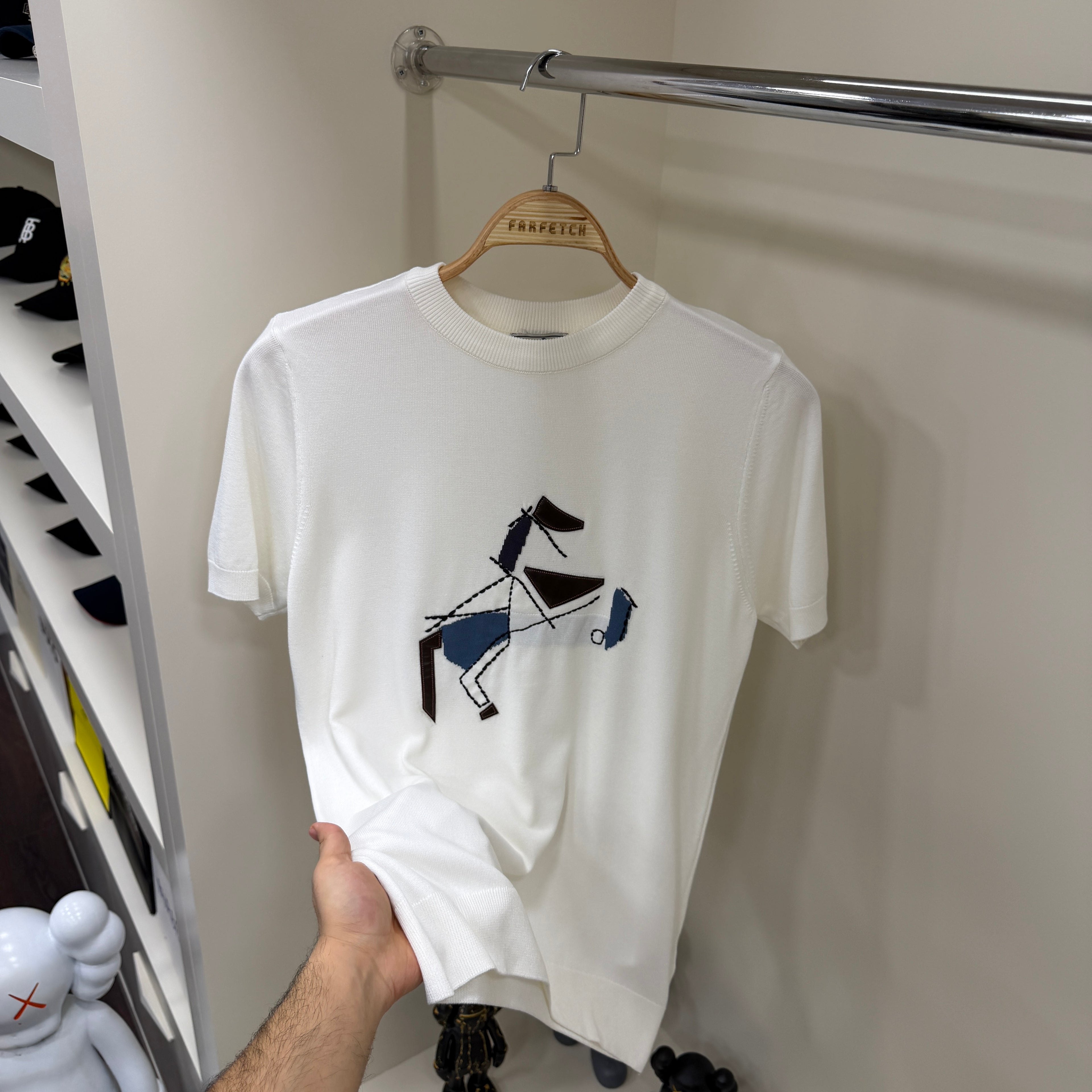 Hermes Beyaz  Örme Tshirt
