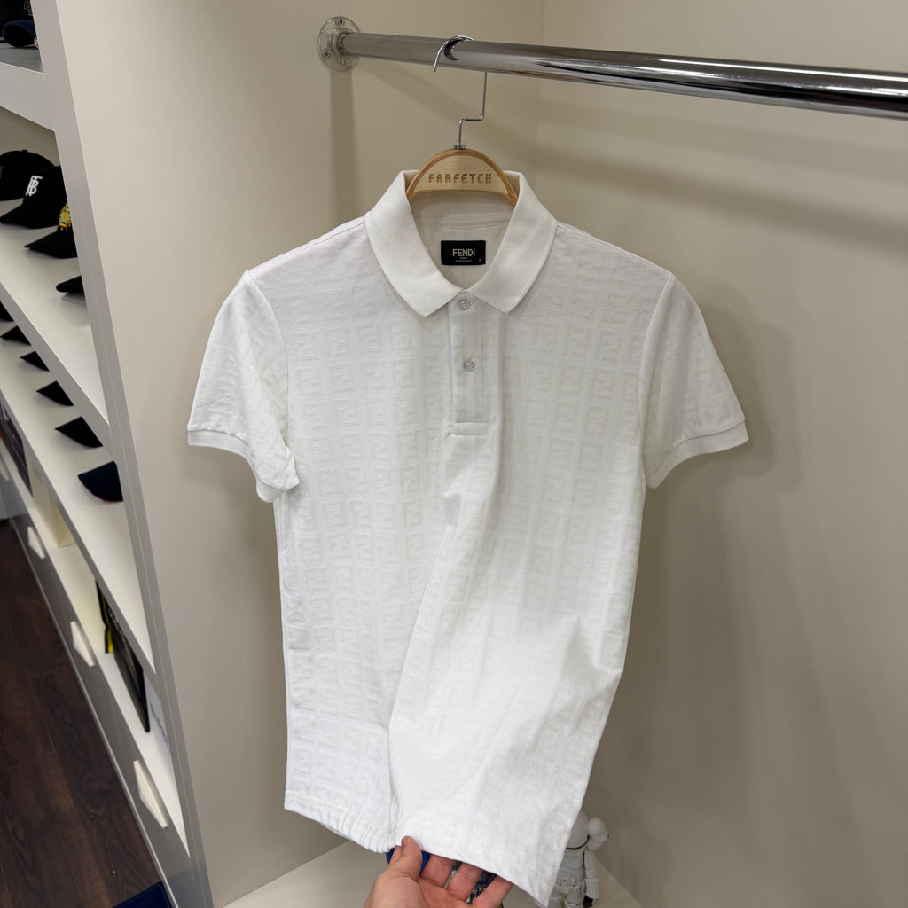 Fendi Beyaz Polo Yaka Tshirt