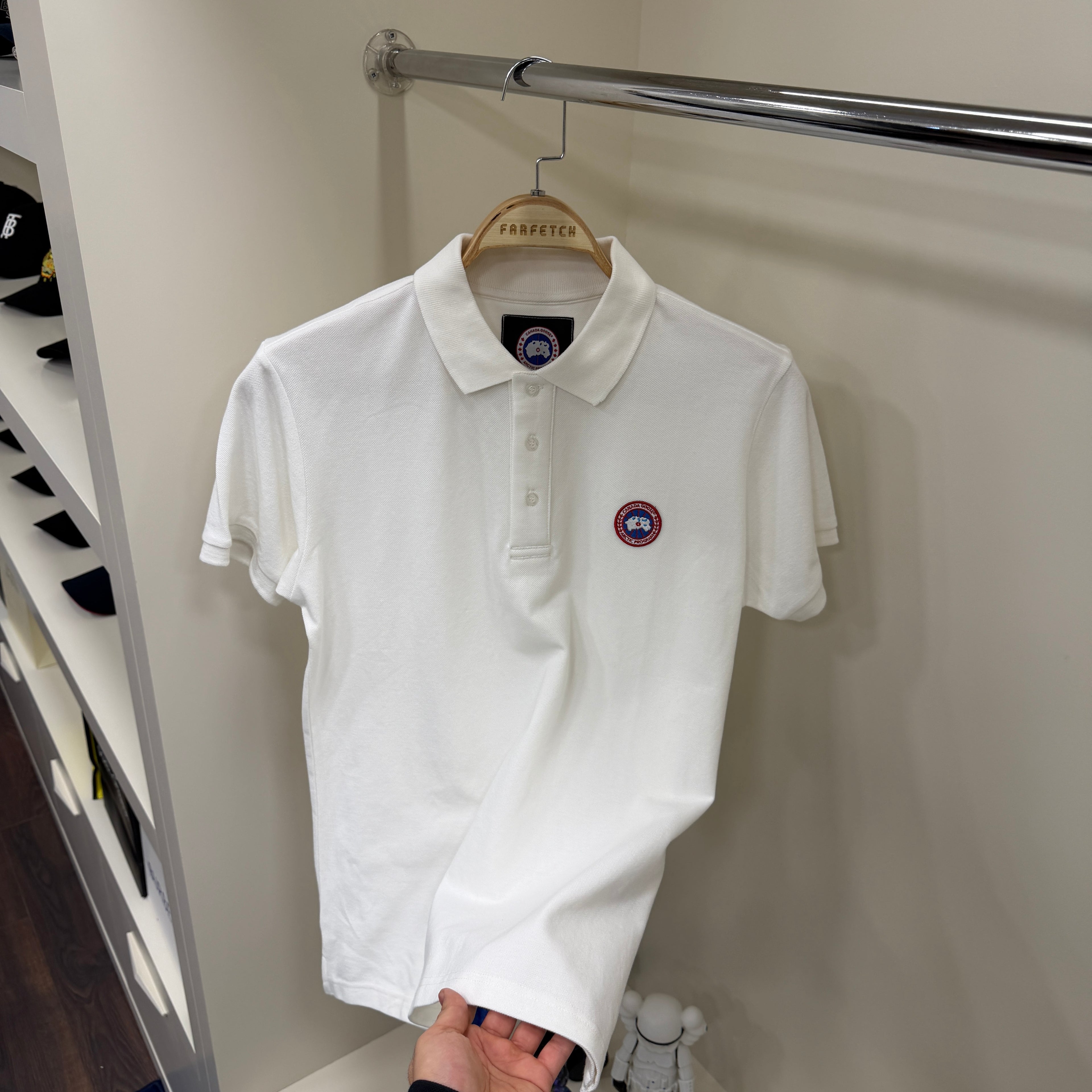 Canada Goose Beyaz Polo Yaka Tshirt