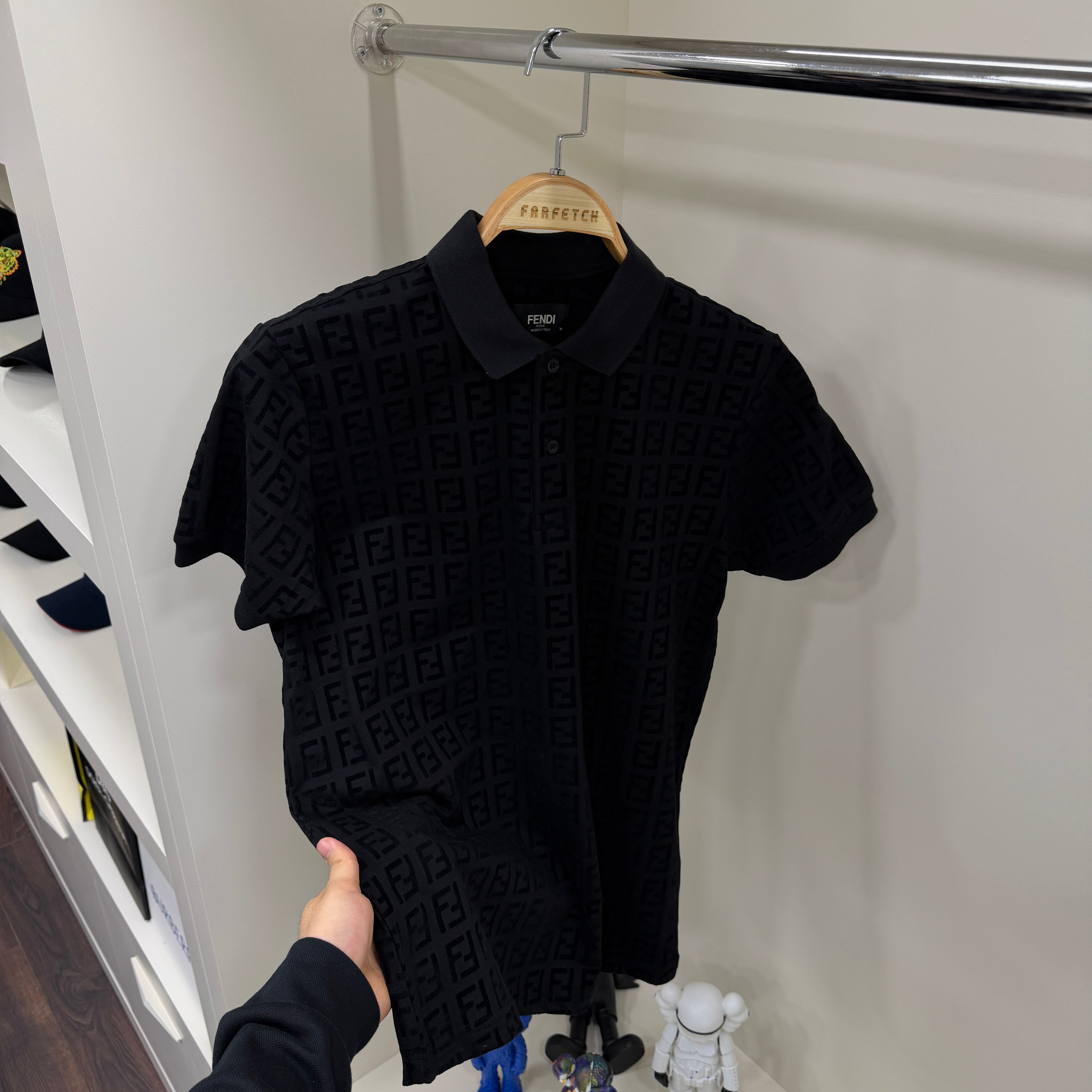 Fendi Siyah Polo Yaka Tshirt