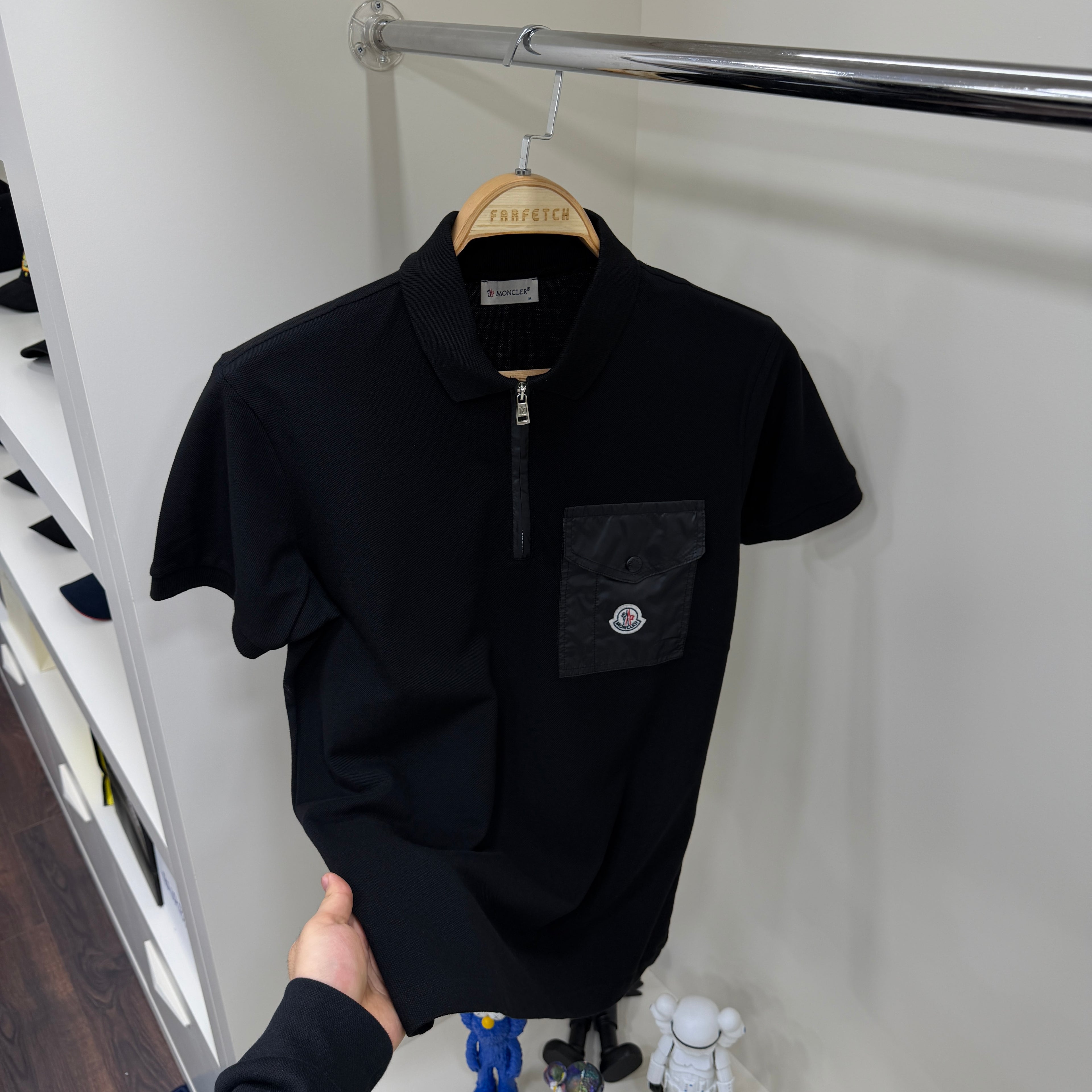Moncler Cepli  Siyah Polo Yaka Tshirt
