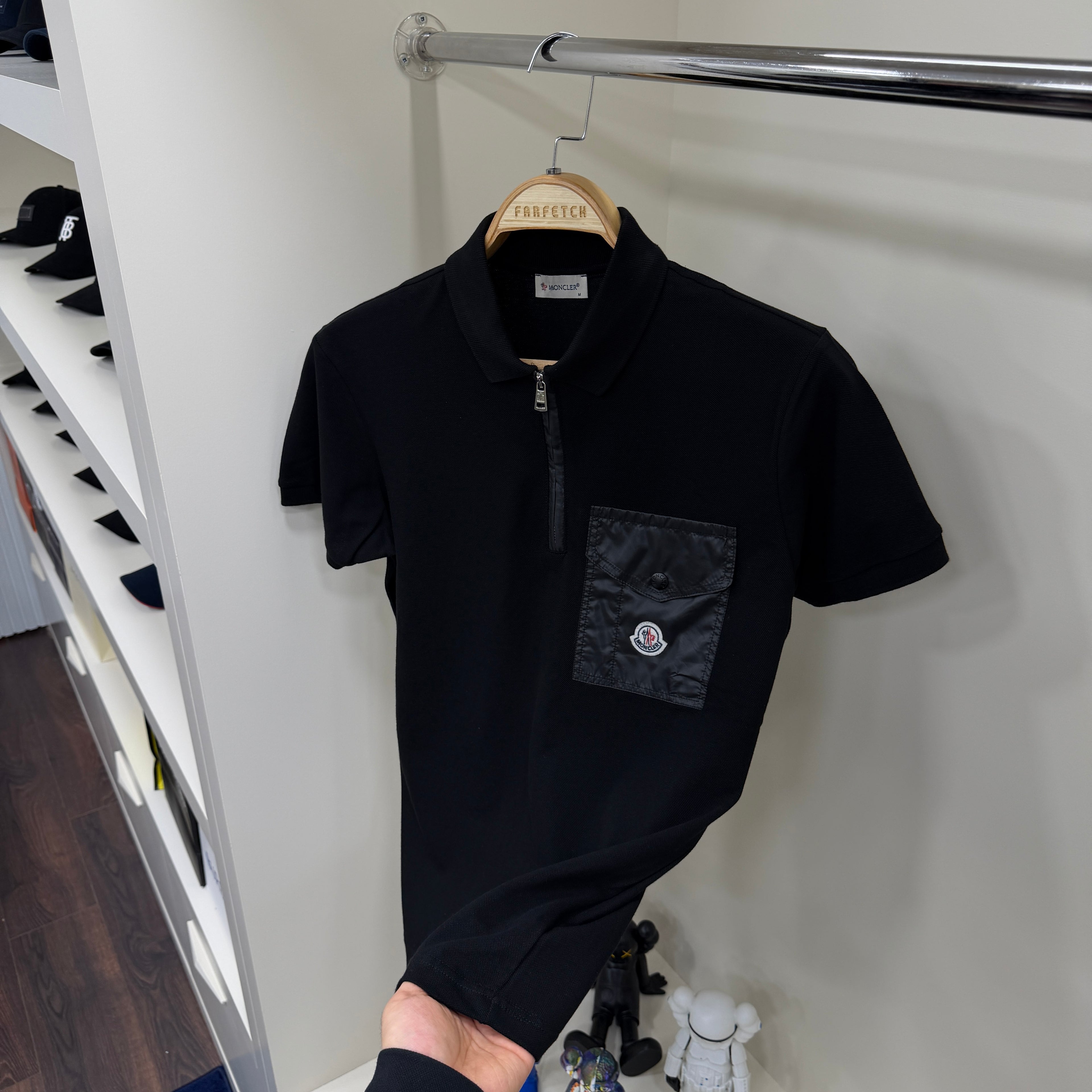 Moncler Cepli  Siyah Polo Yaka Tshirt