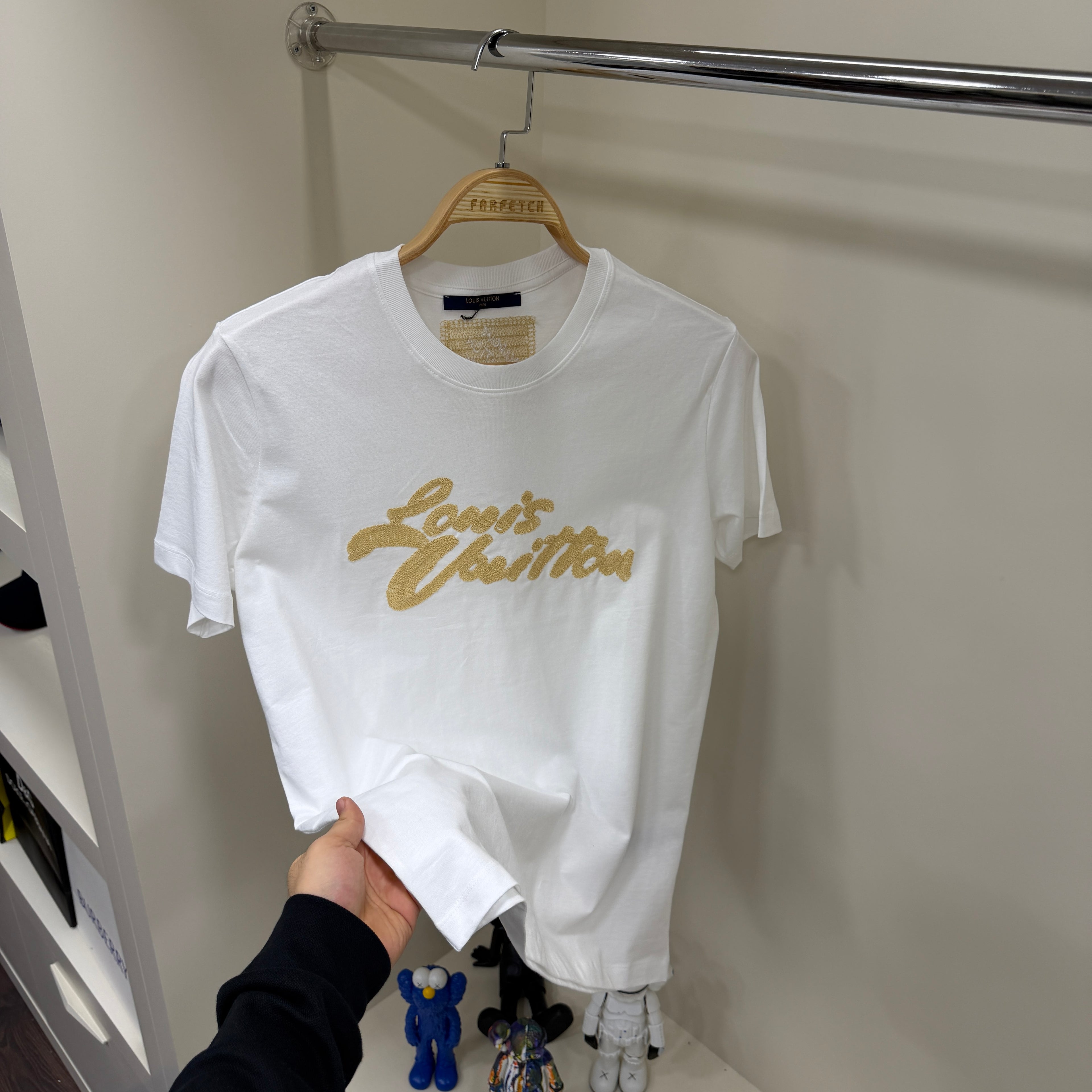 Louis Vuitton Nakış Beyaz T-Shirt