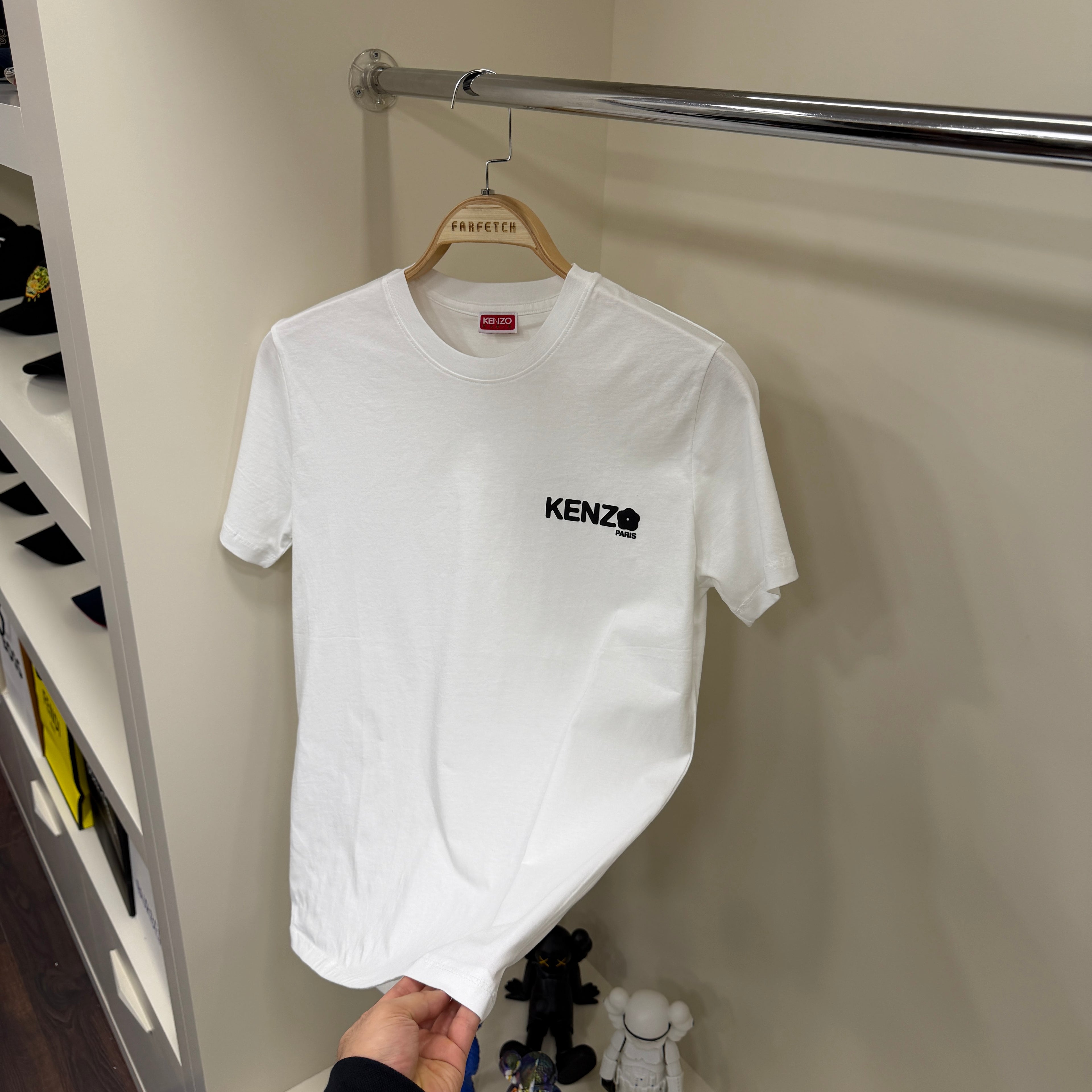 Kenzo Göğüs Detay Beyaz T-Shirt