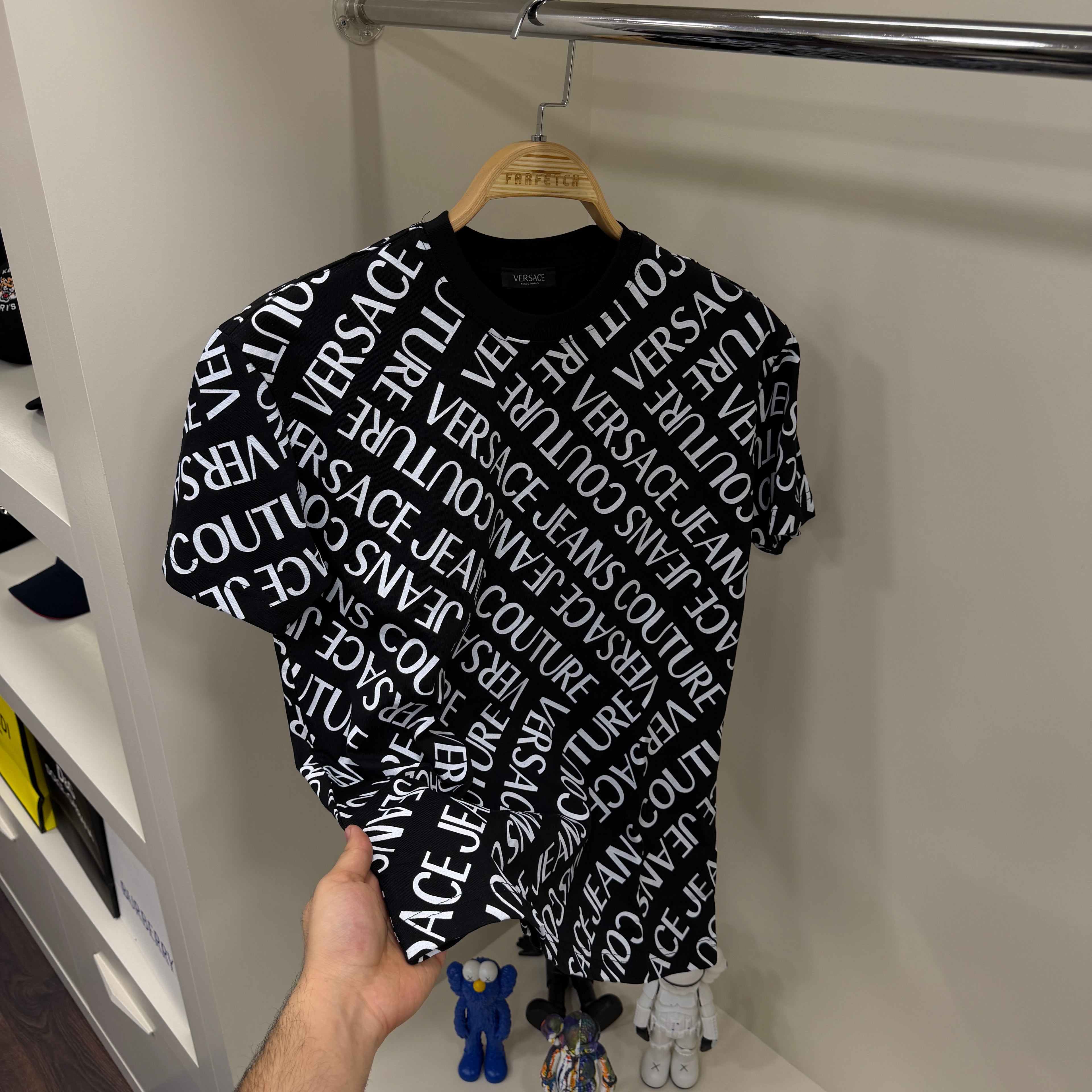 Versace Couture Full Baskı Siyah T-Shirt