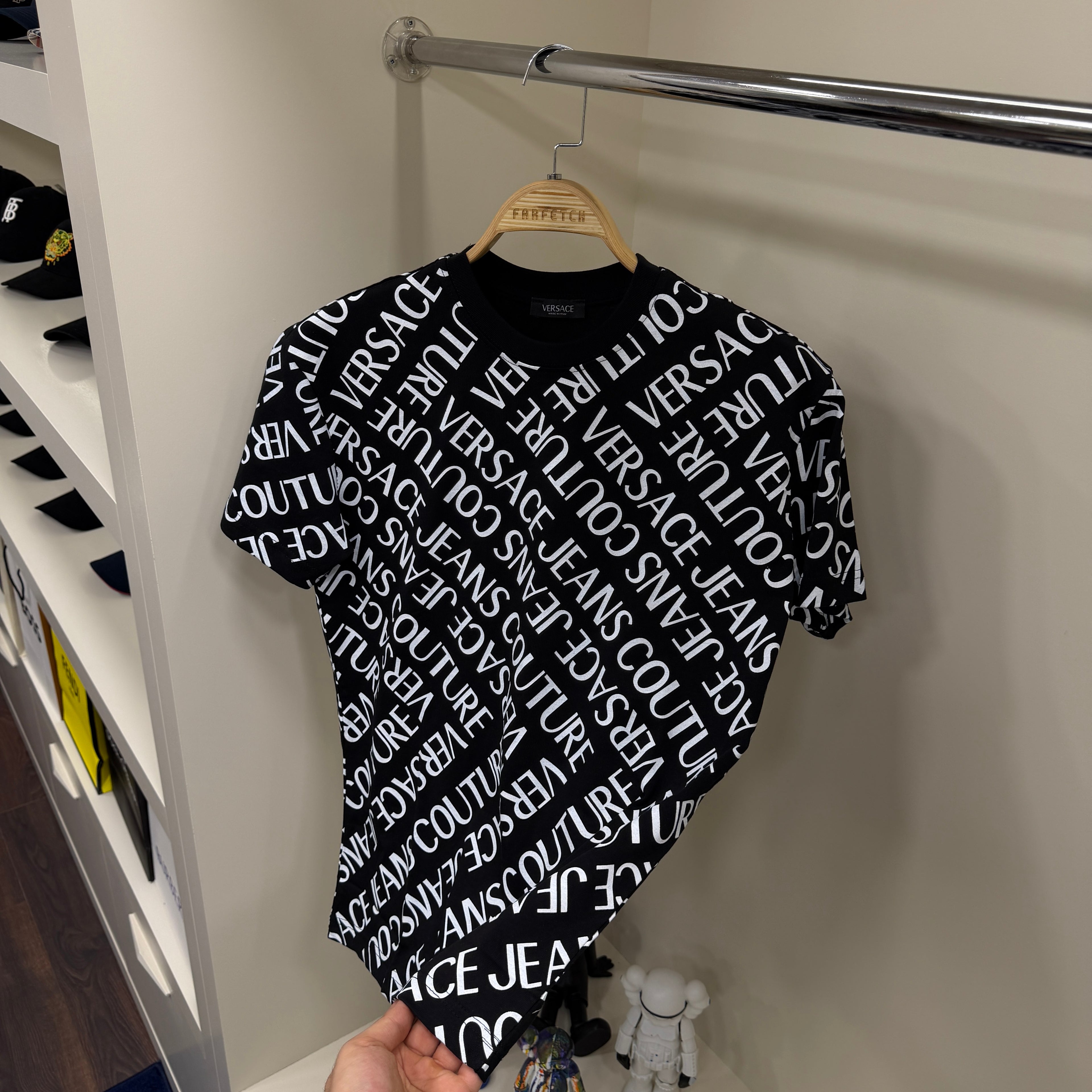 Versace Couture Full Baskı Siyah T-Shirt