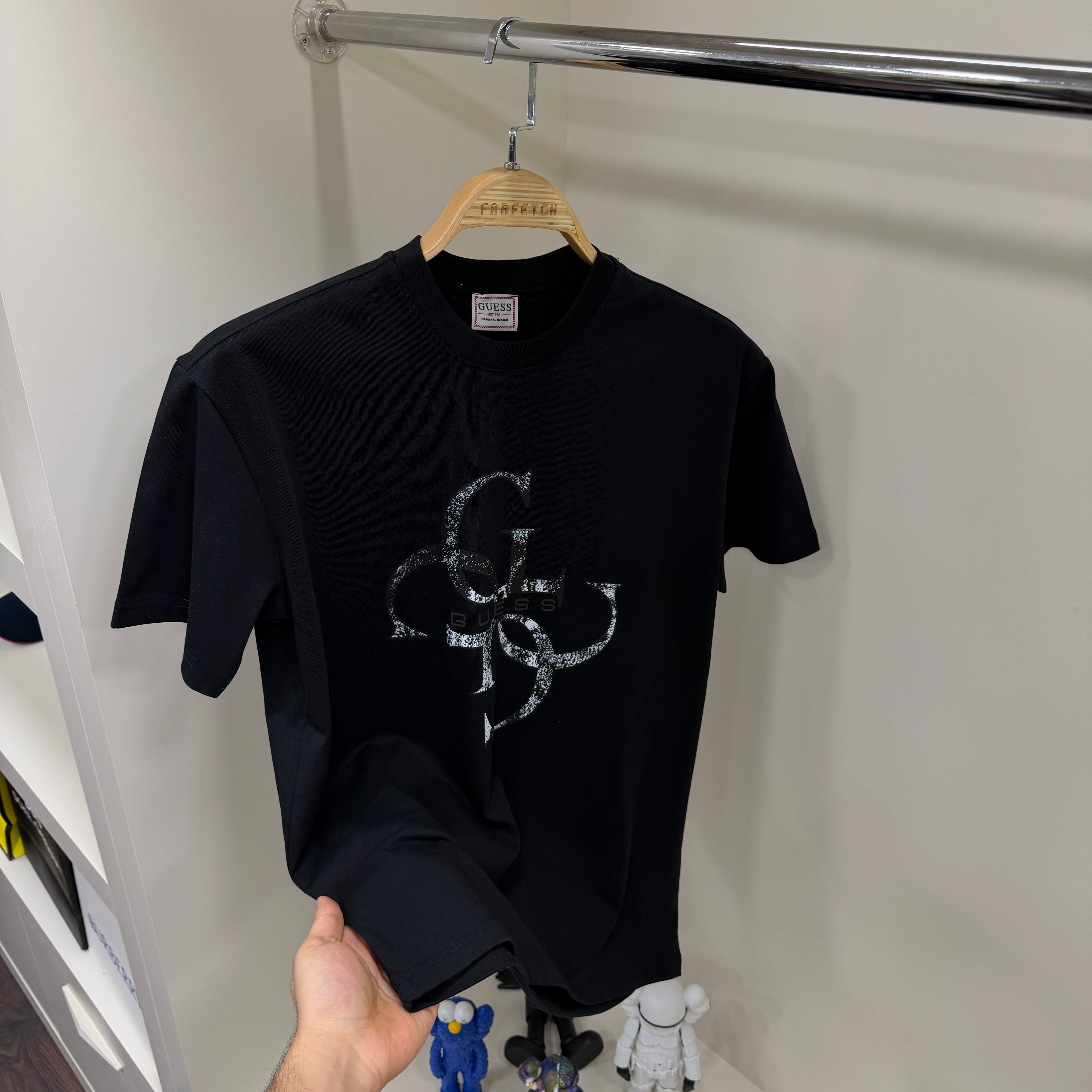 Guess Baskı Siyah T-Shirt