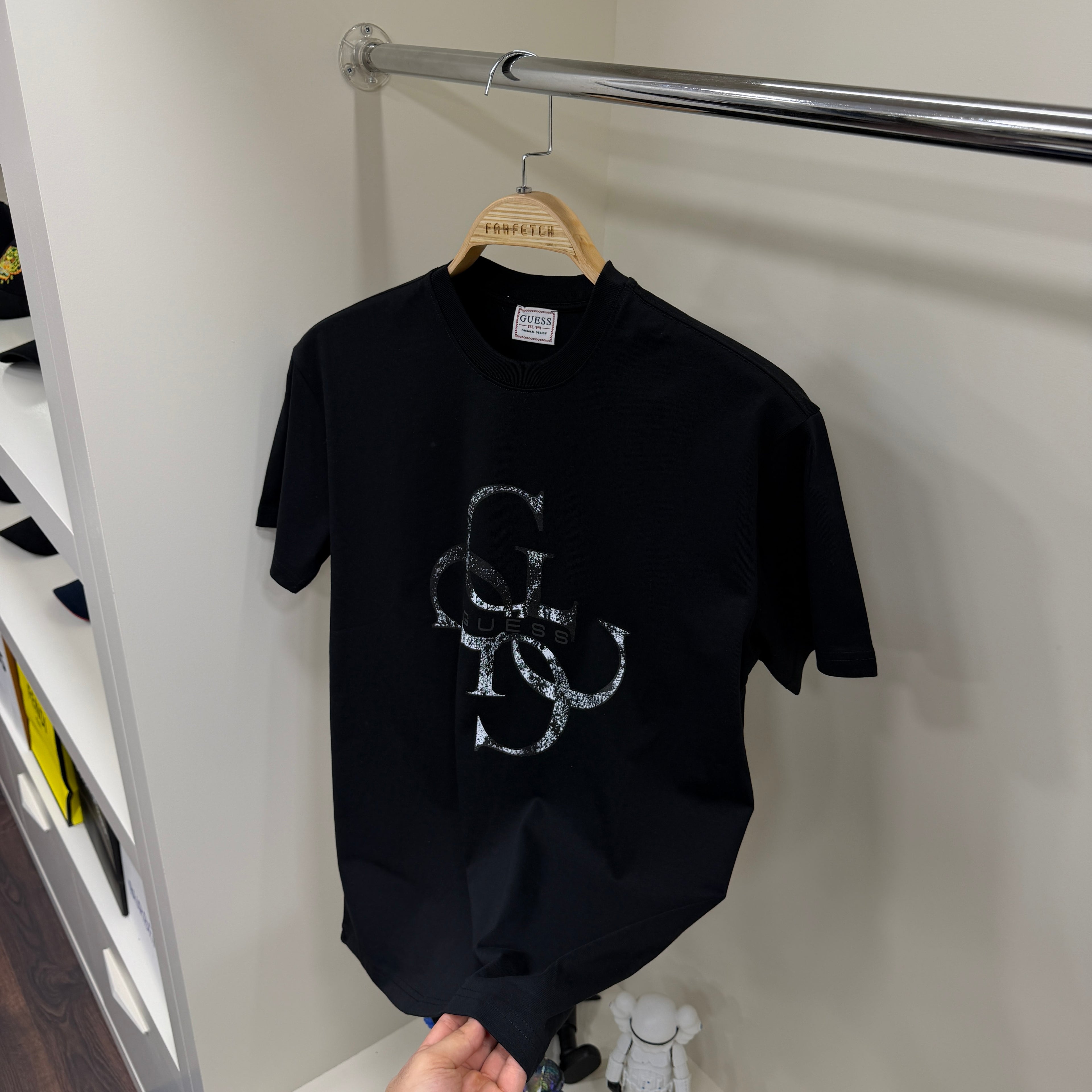 Guess Baskı Siyah T-Shirt