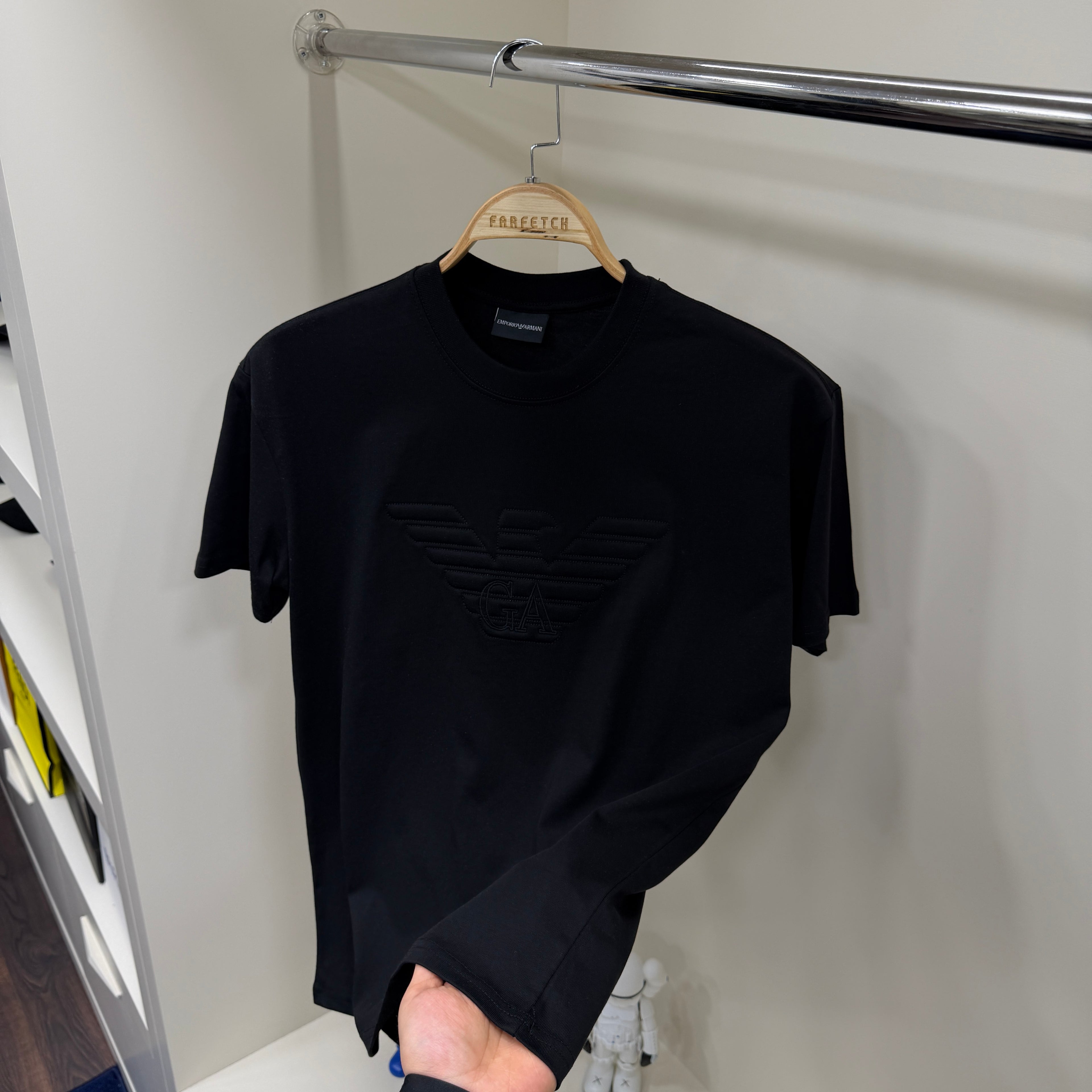 Emporio Armani Gögüs Detay Siyah T-Shirt