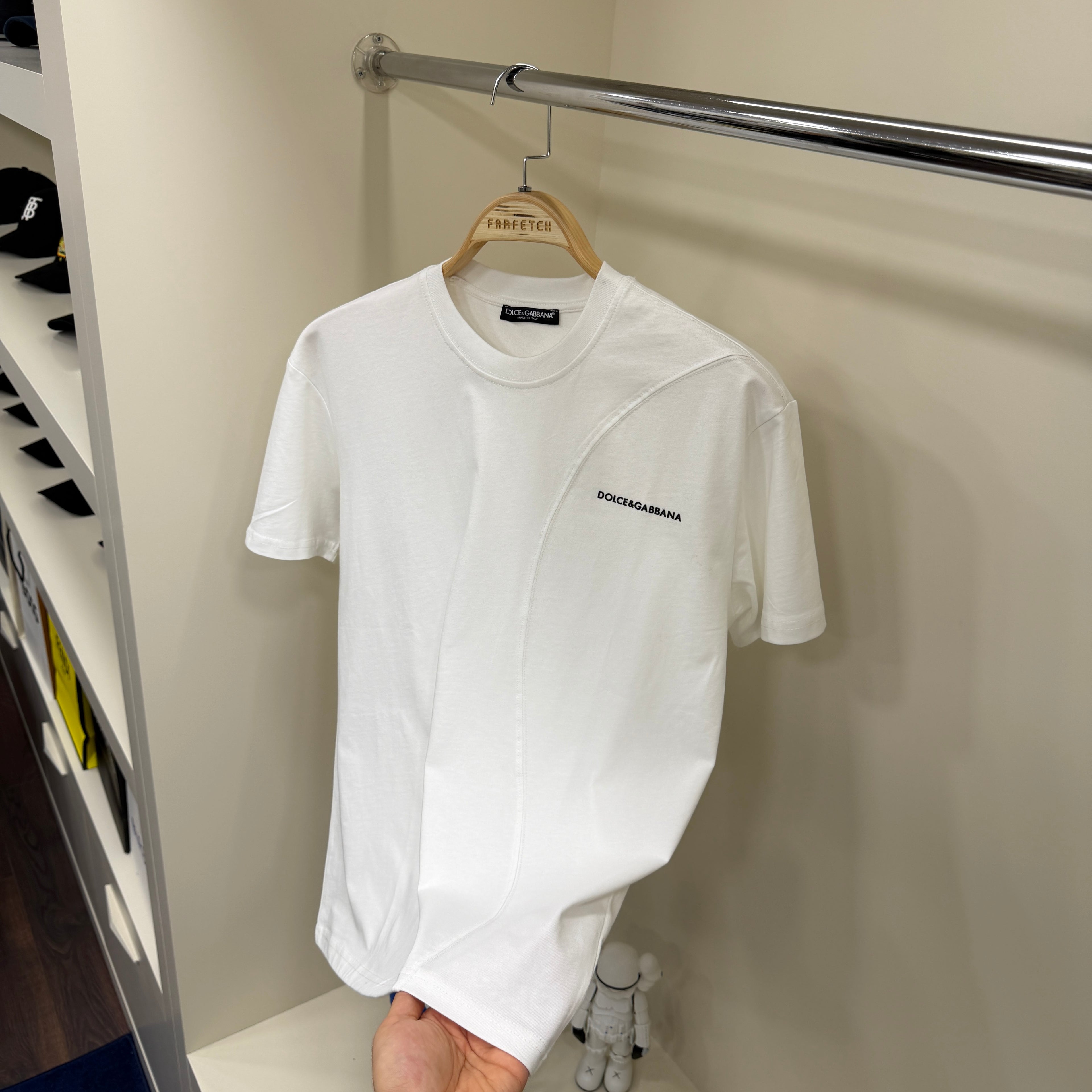 Dolce Gabbana  Göğüs Yazı Detay Beyaz T-Shirt