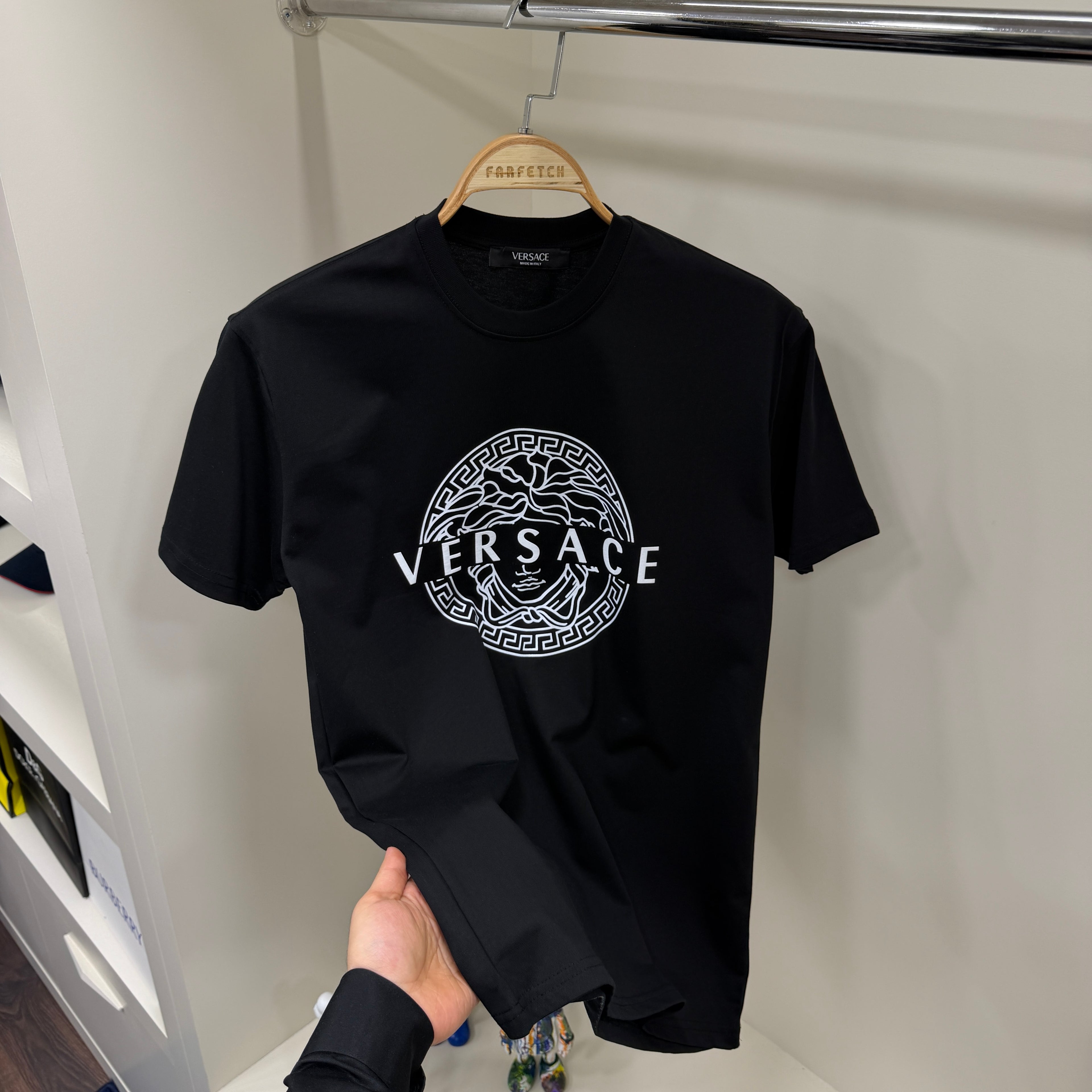 Versace Baskı Siyah  T-Shirt