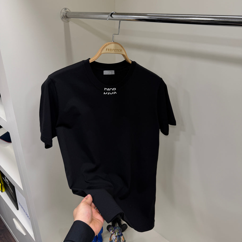 Dior Yaka Detay Siyah  T-Shirt