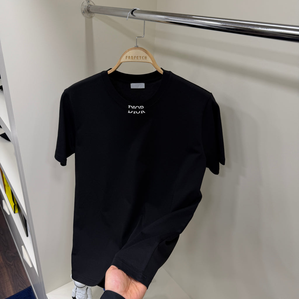 Dior Yaka Detay Siyah  T-Shirt