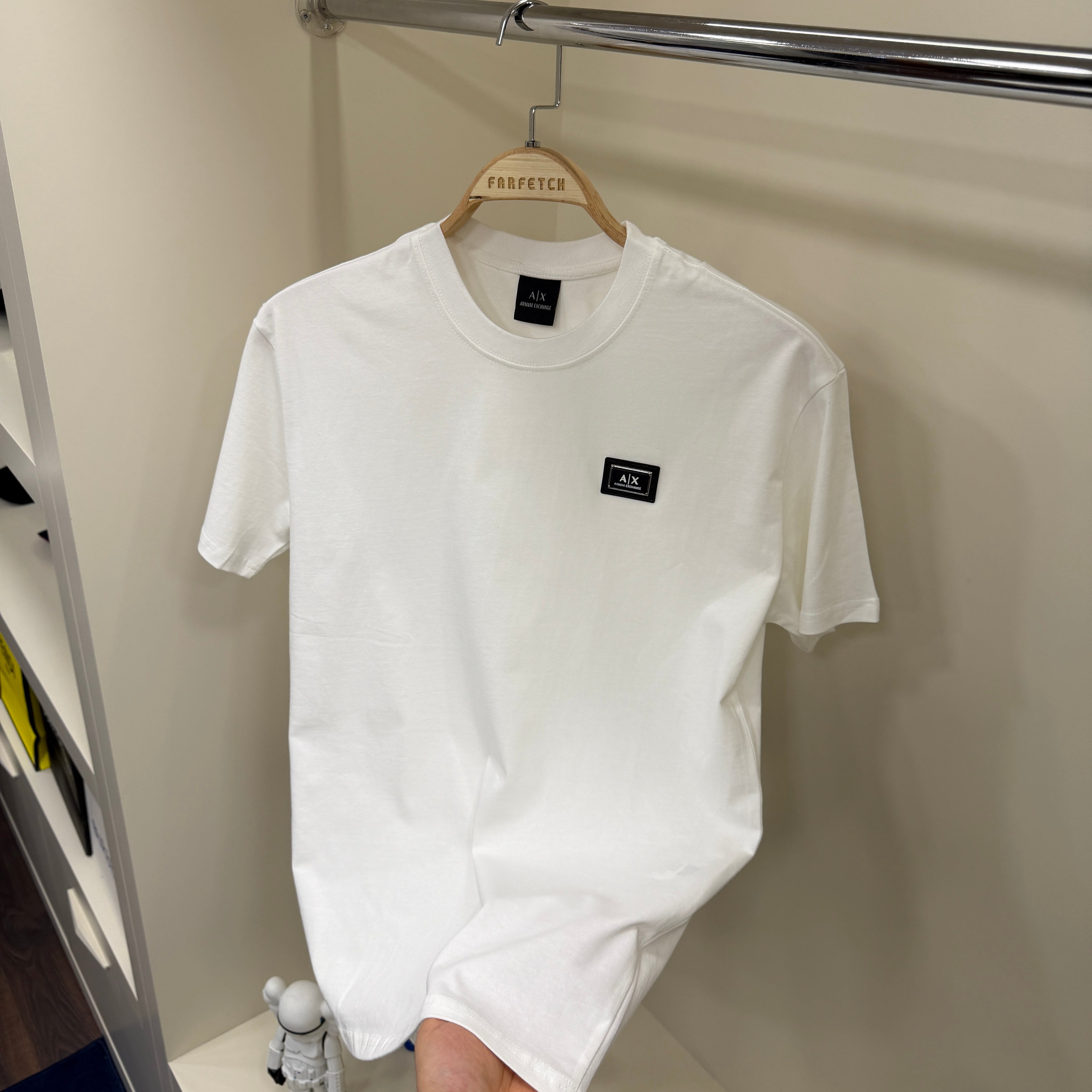 Armanı Exchange  Plaka Logo  Beyaz T-Shirt