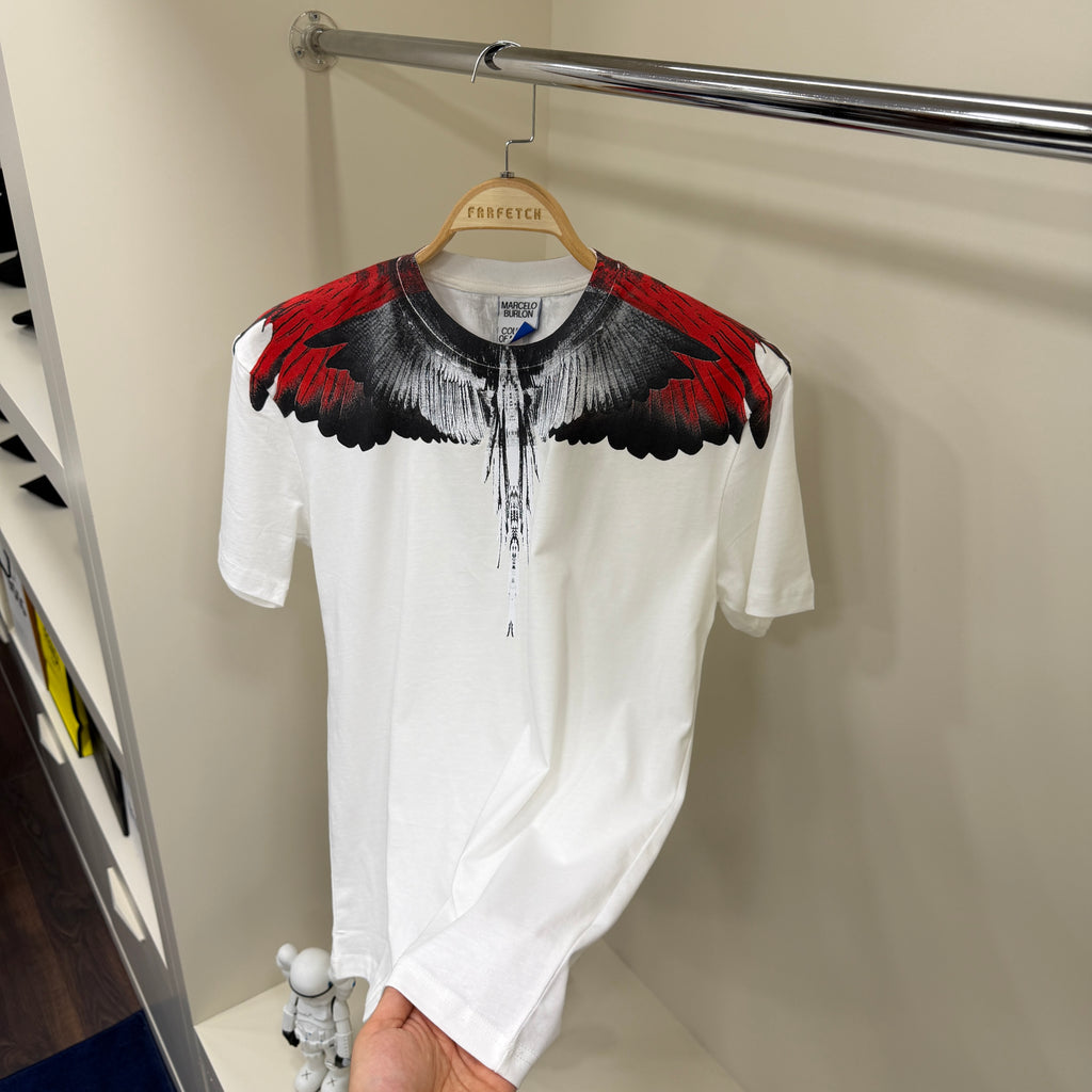Marcelo Burlon  Baskı Beyaz T-Shirt