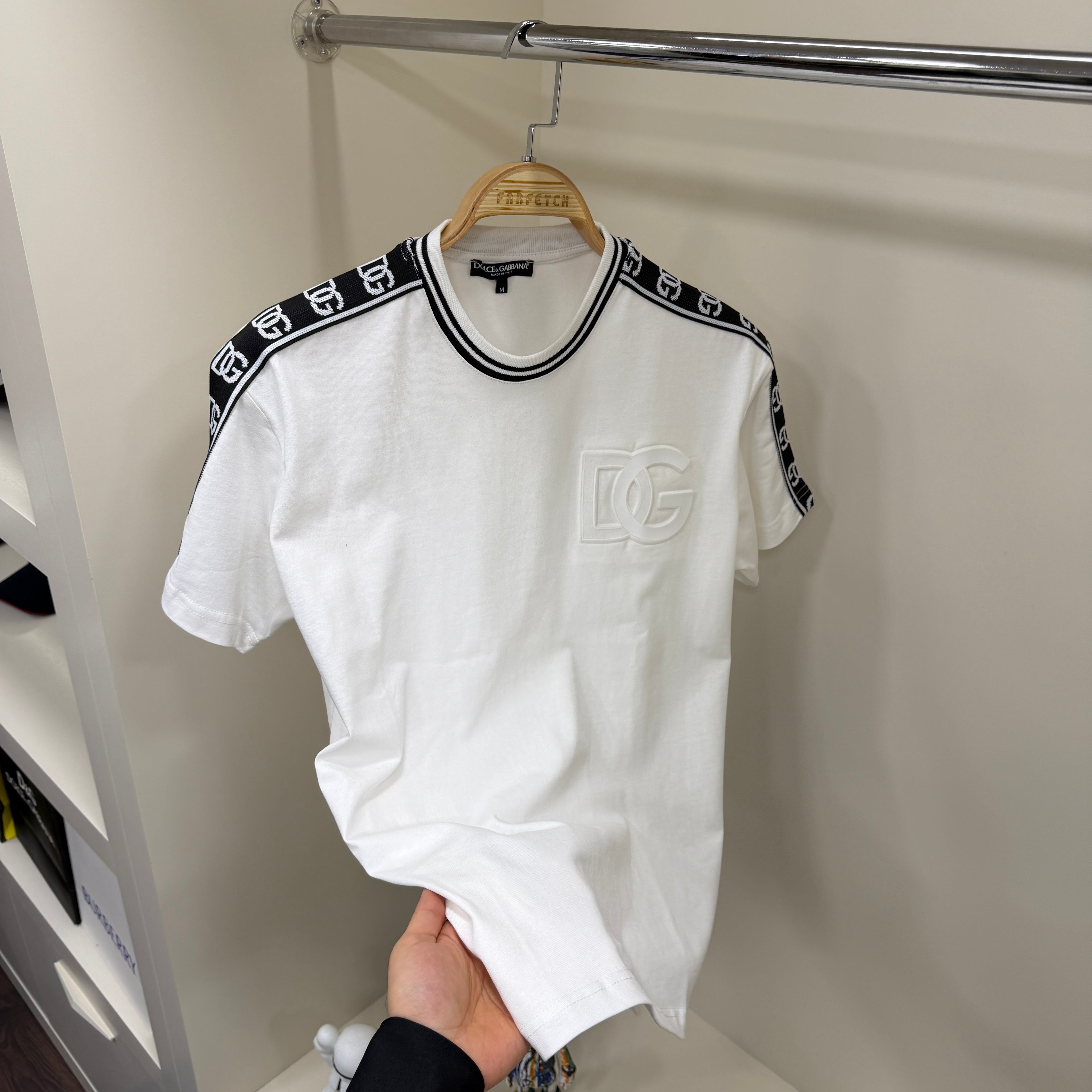 Dolce Gabbana Omuz Detay Beyaz T-Shirt