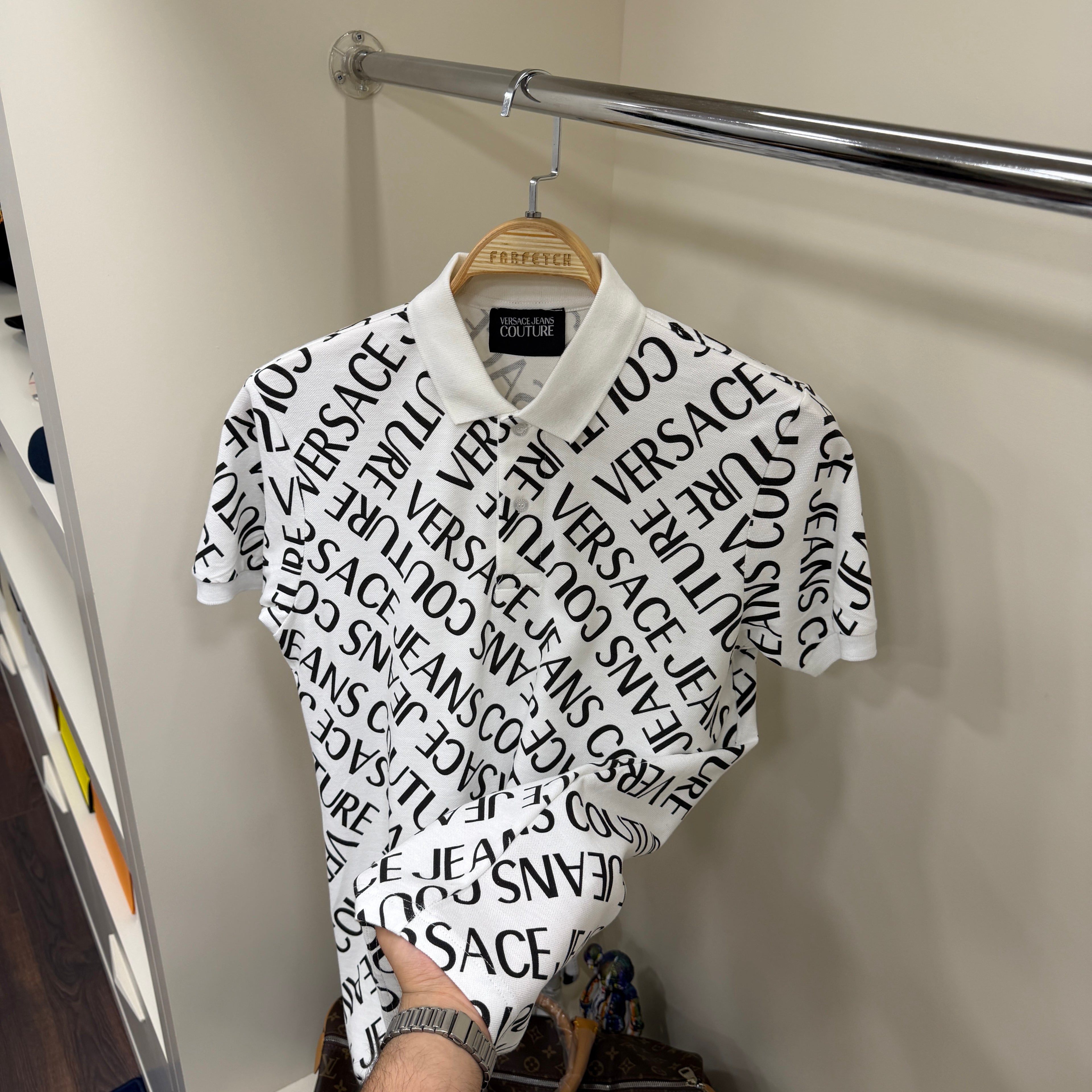 Versace Couture Beyaz Polo Yaka Tshirt