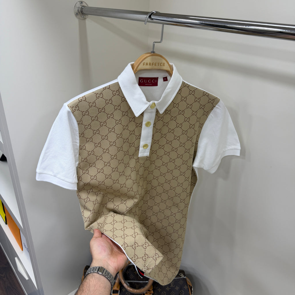 Gucci Beyaz Polo Yaka Tshirt