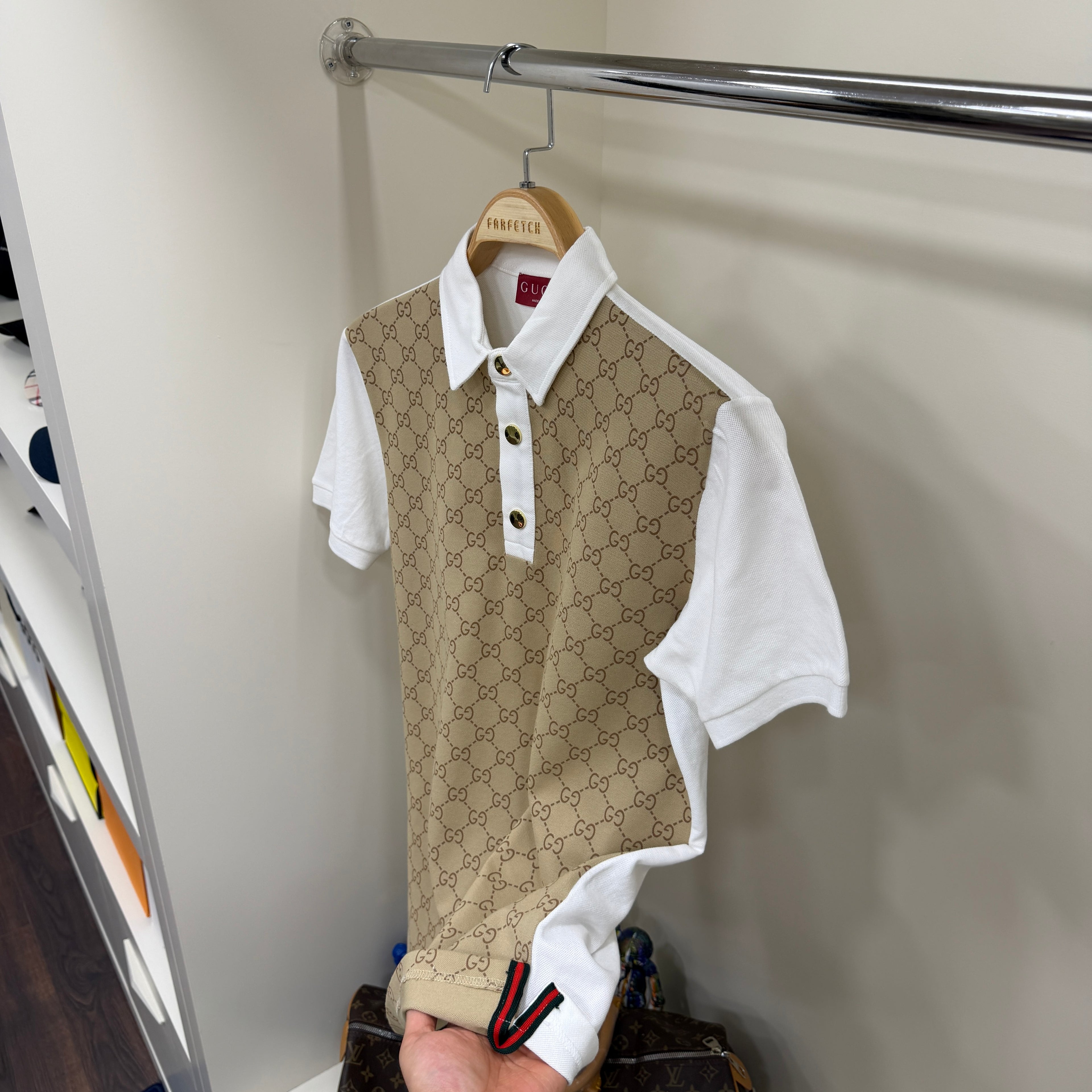 Gucci Beyaz Polo Yaka Tshirt