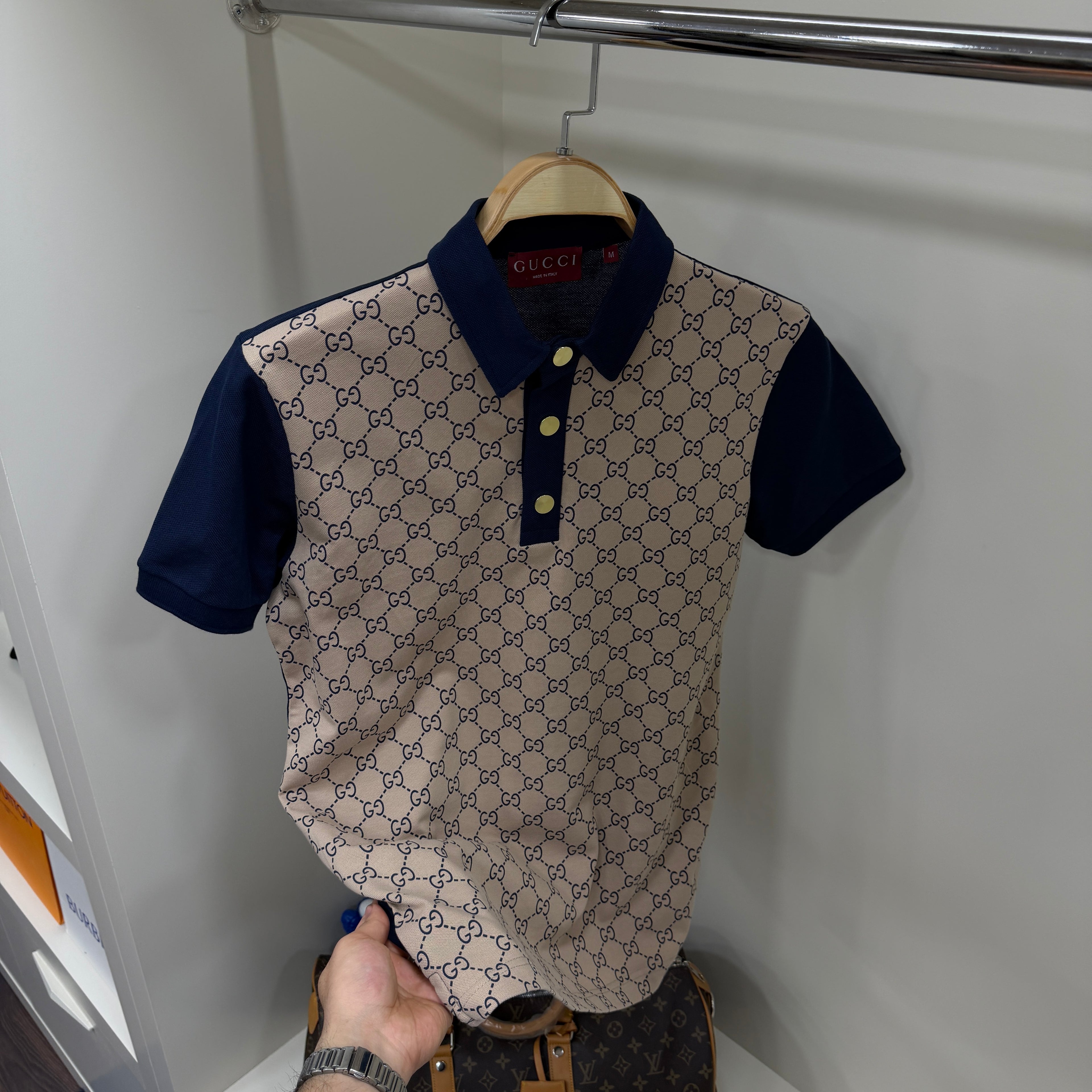 Gucci Lacivert Polo Yaka Tshirt
