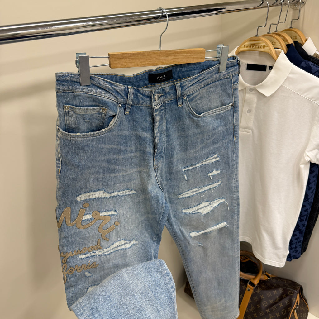 Amırı Nakış Mavi  Kot Pantolon