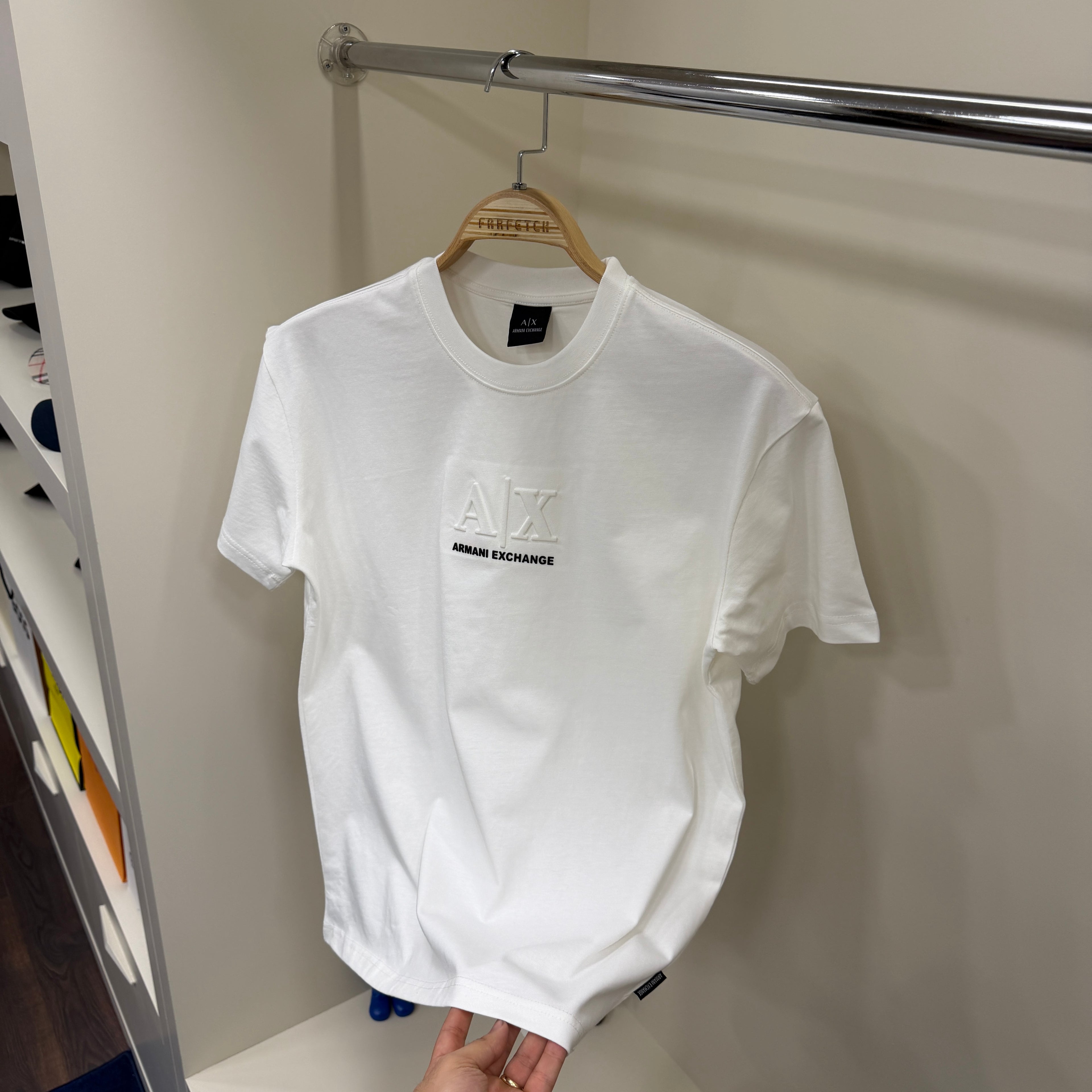 Armanı Exchange Göğüs Detay Beyaz T-Shirt