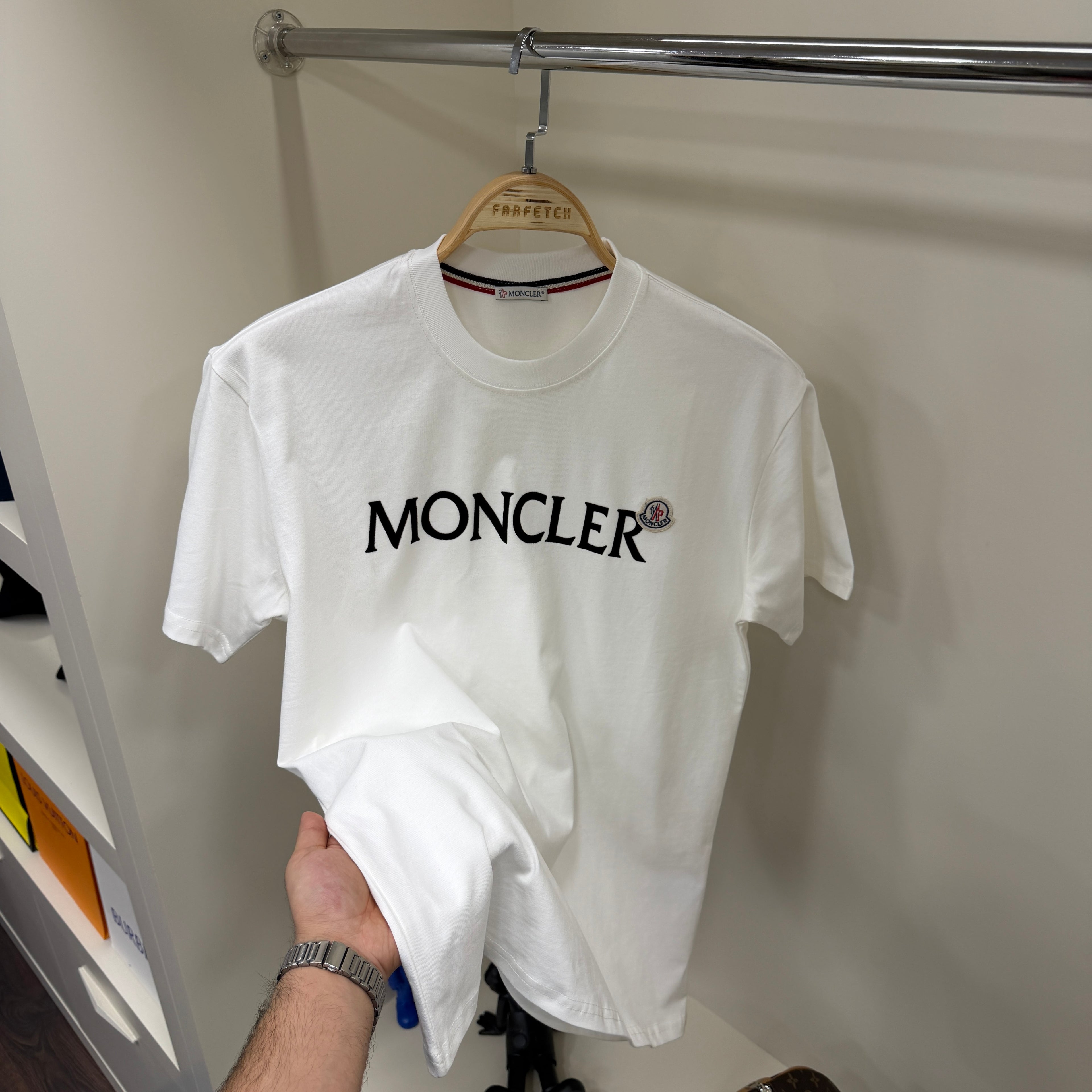 Moncler Baskılı Beyaz T-Shirt