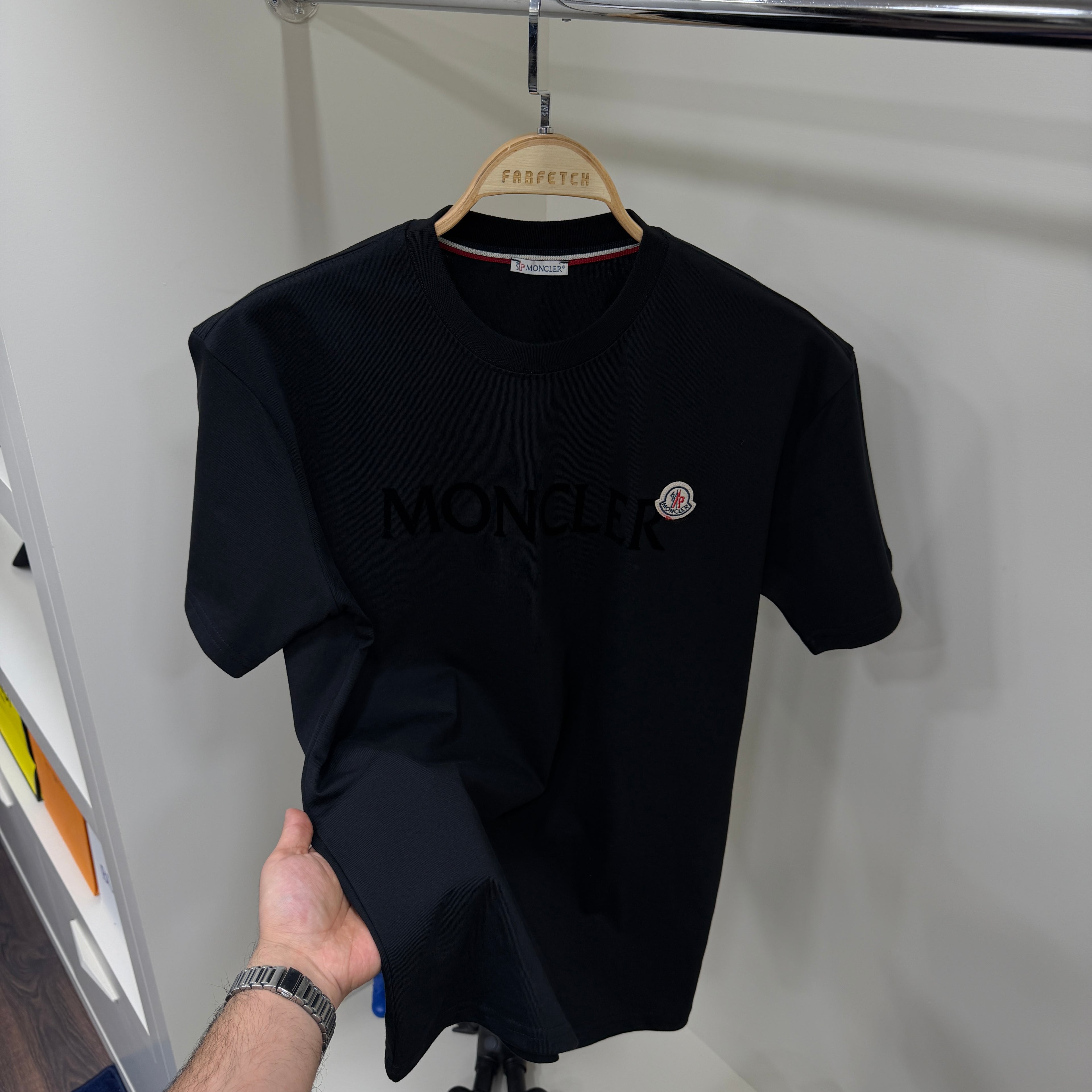 Moncler Göğüs Detay Siyah T-Shirt