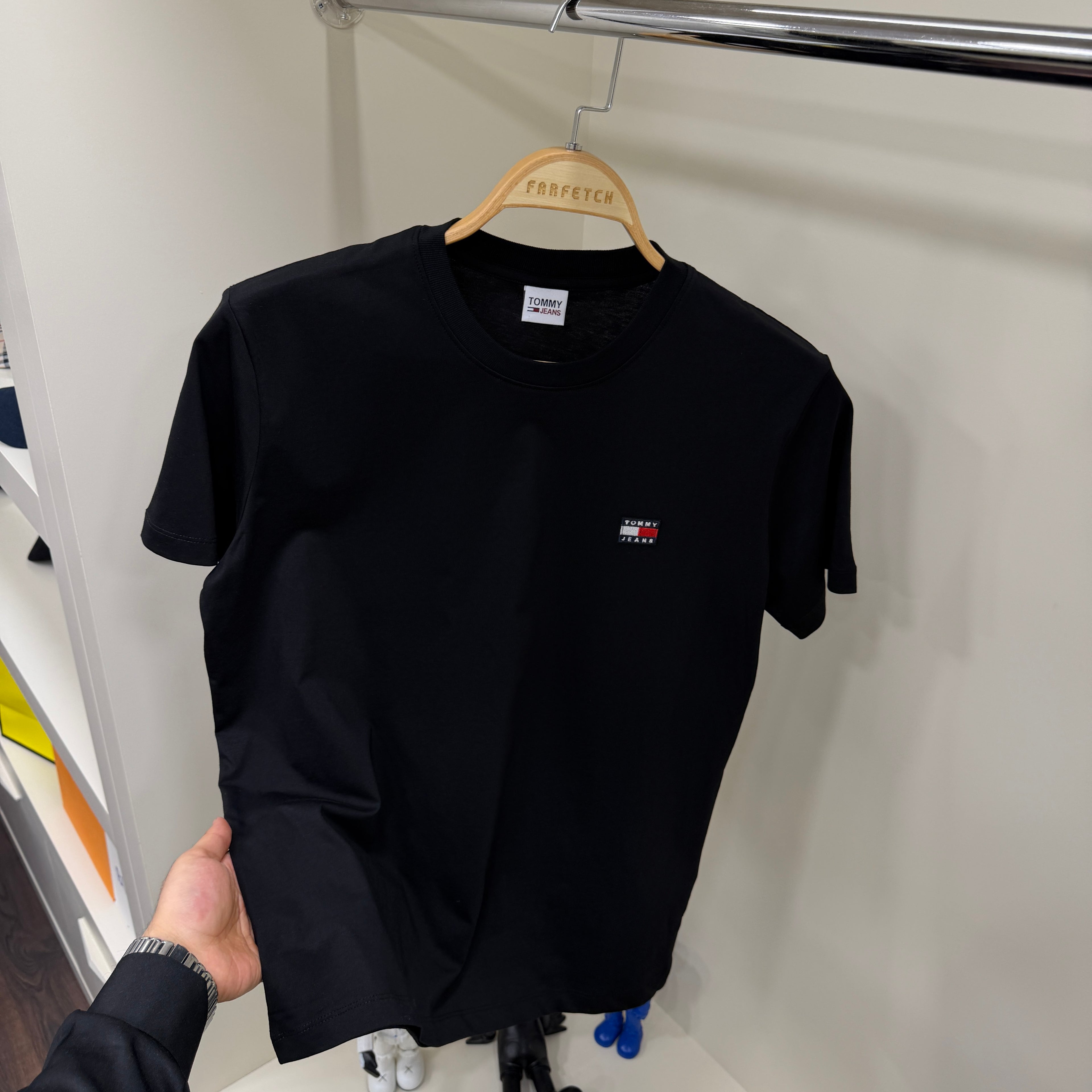 Tommy Hilfiger Nakış Logo Siyah T-Shirt