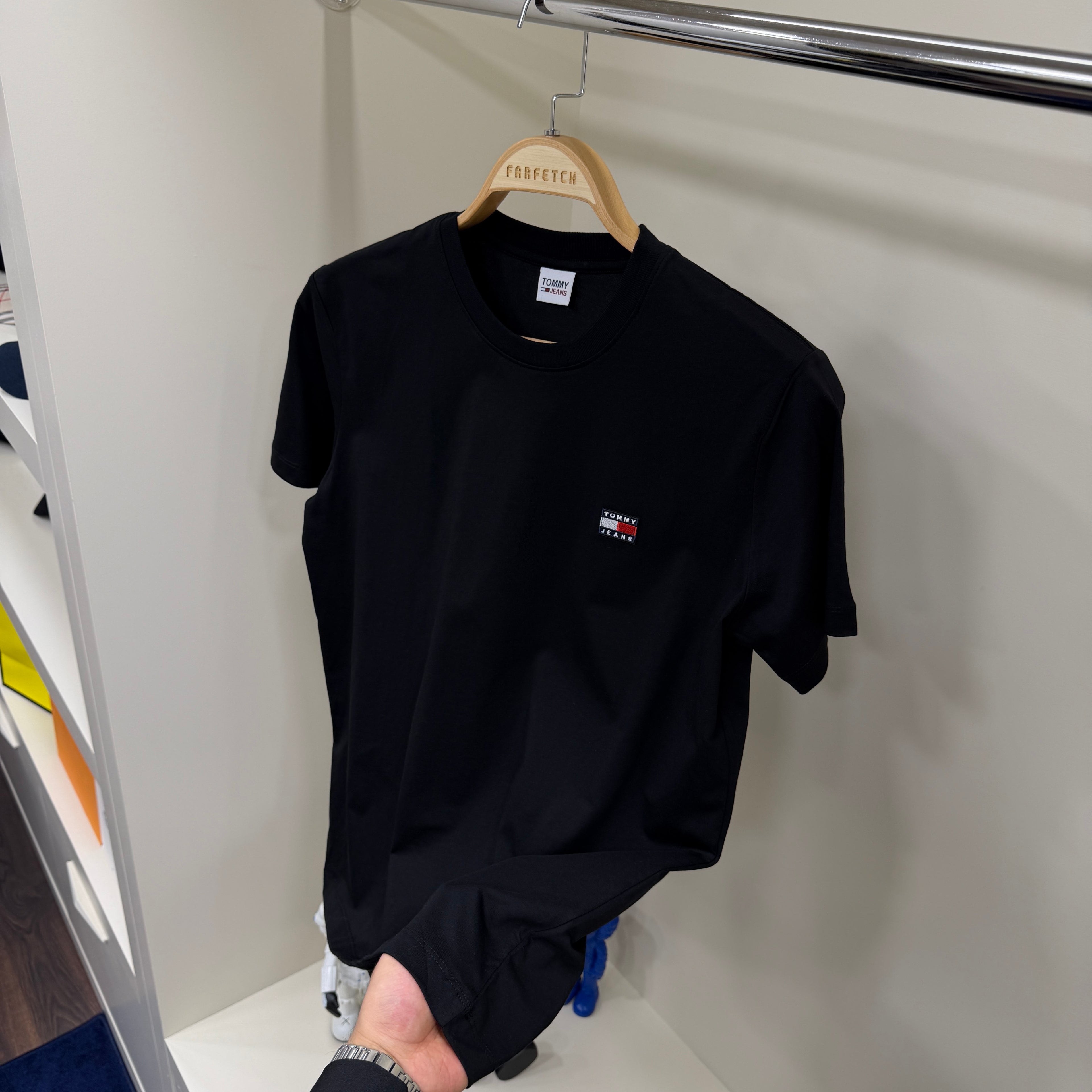 Tommy Hilfiger Nakış Logo Siyah T-Shirt