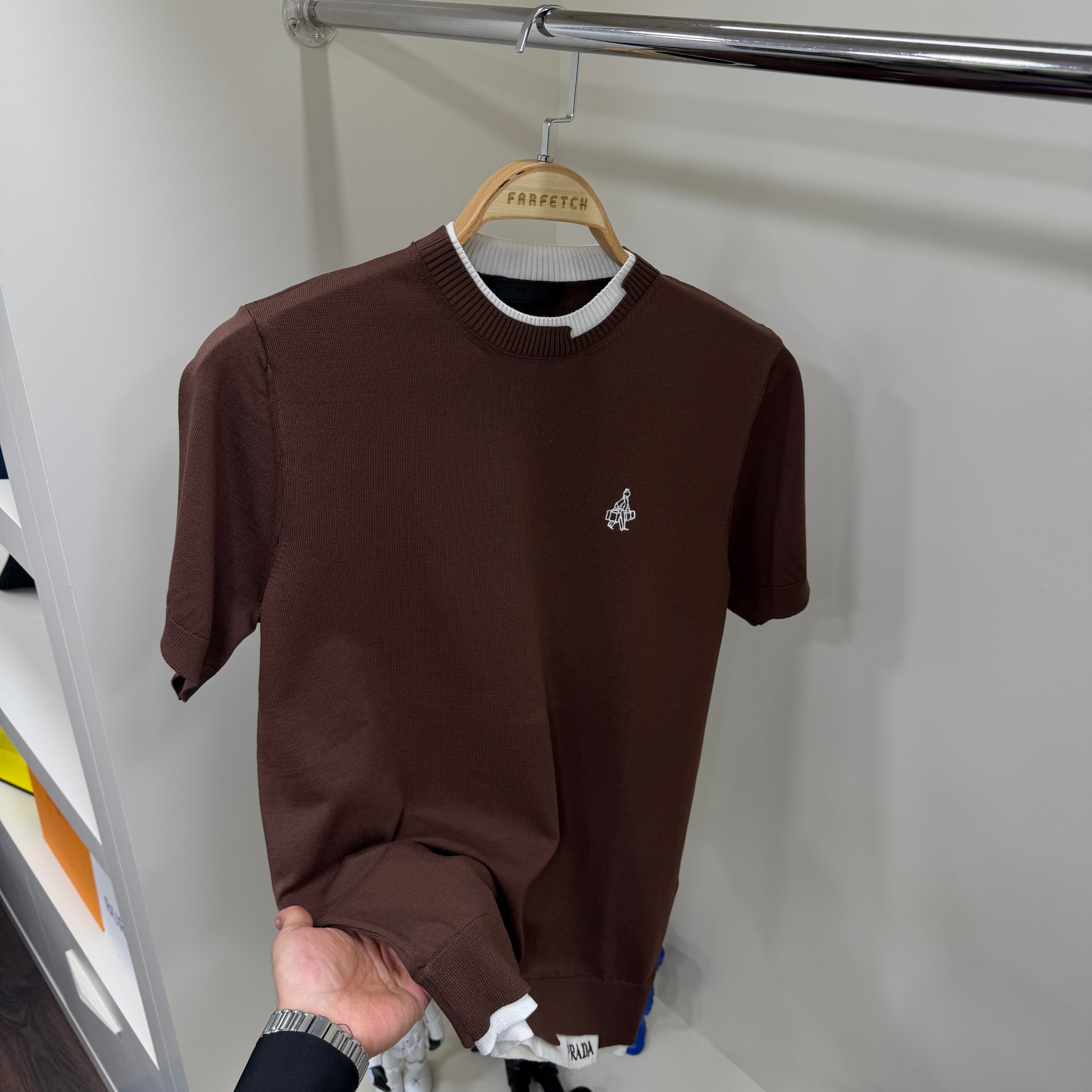 Prada Kahve Örme Tshirt