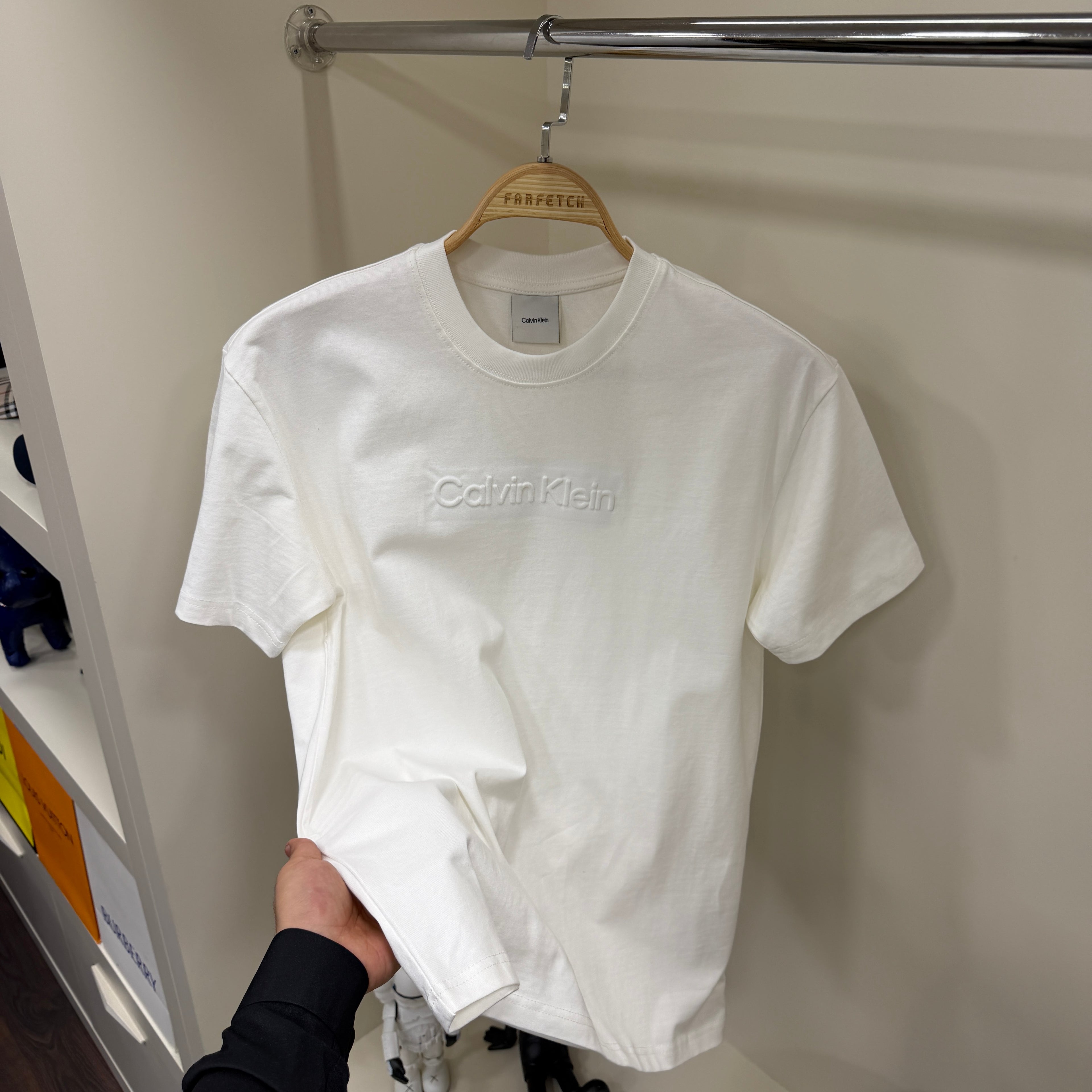 Calvin Klein Kabartma Beyaz T-Shirt