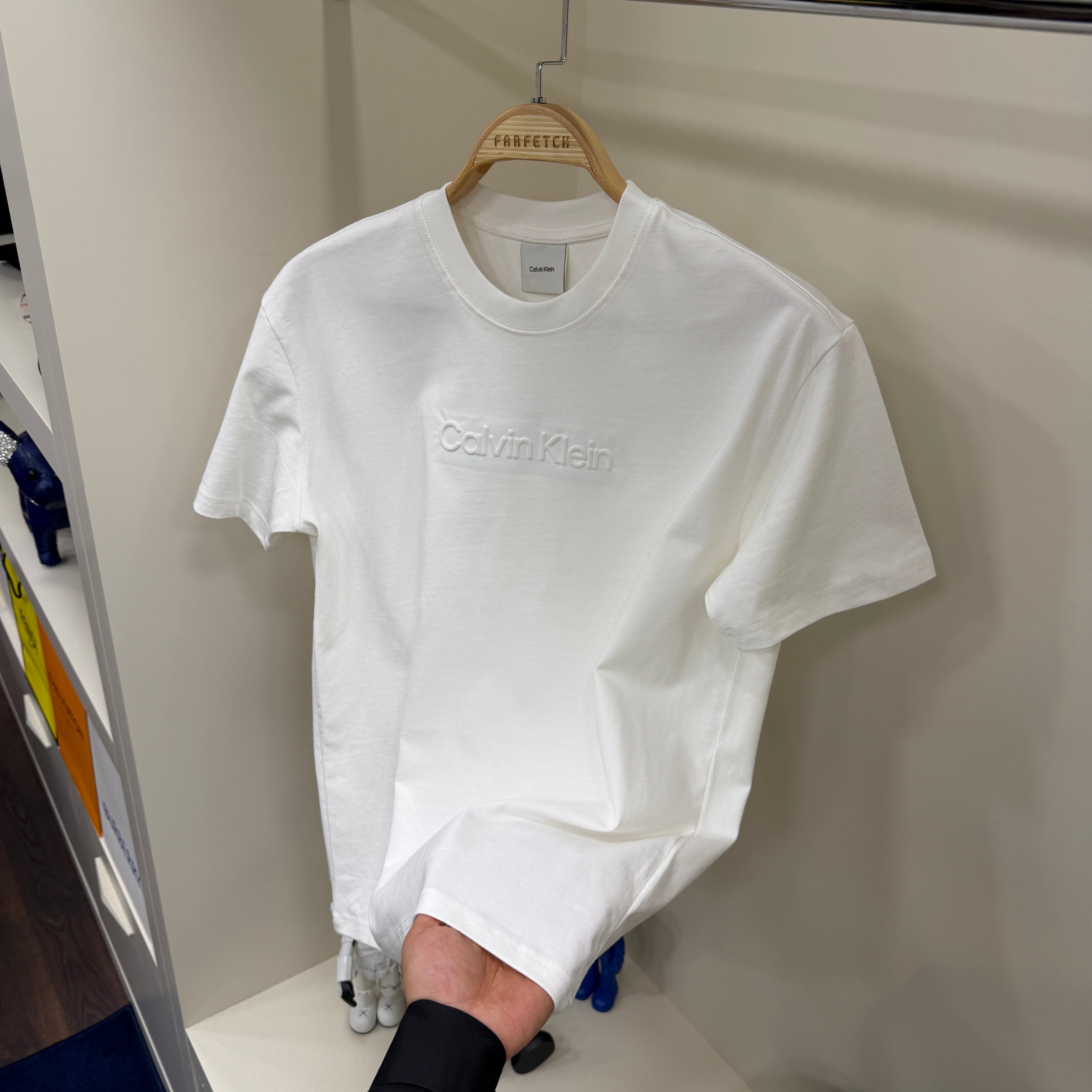 Calvin Klein Kabartma Beyaz T-Shirt