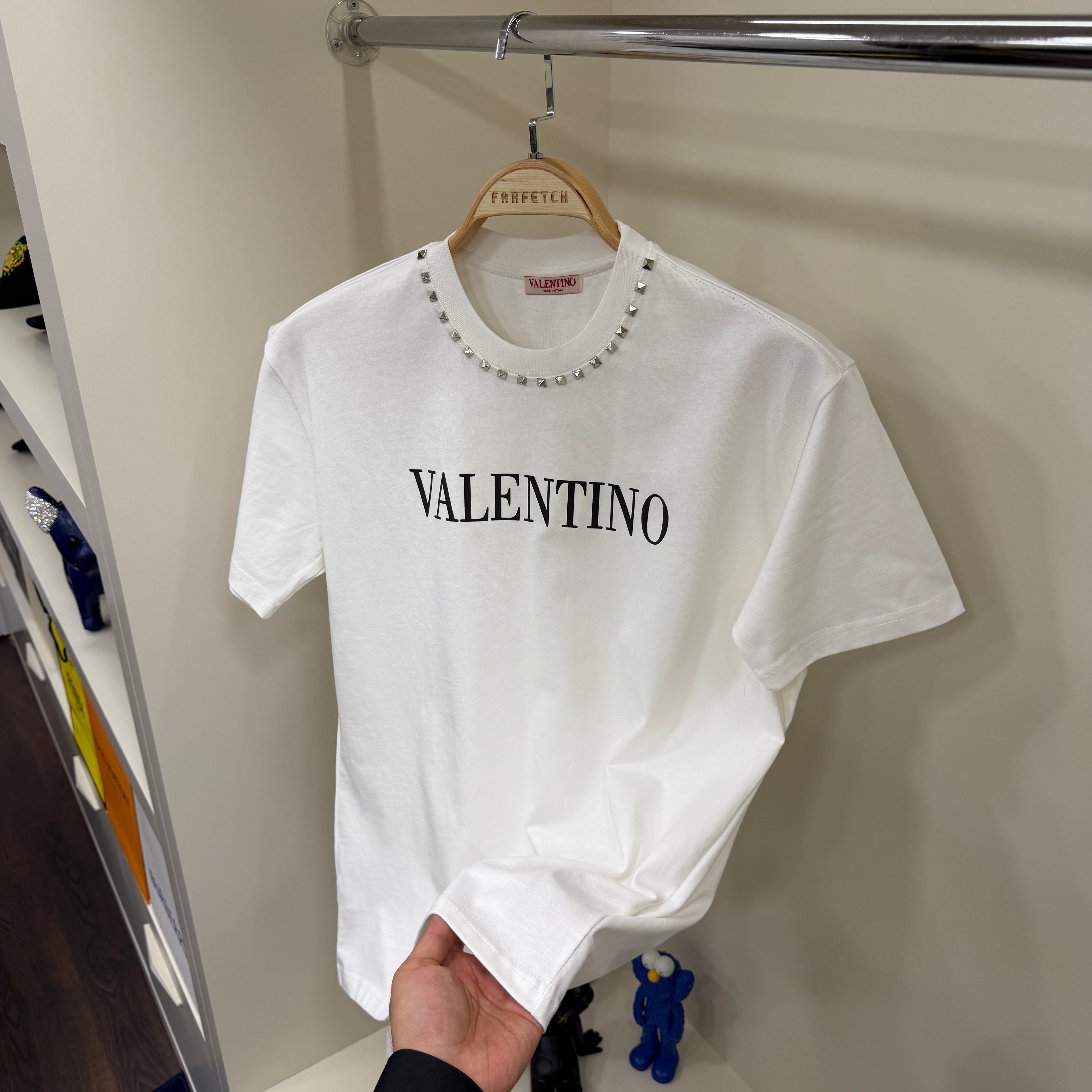 Valentino Yaka Detay Beyaz T-Shirt