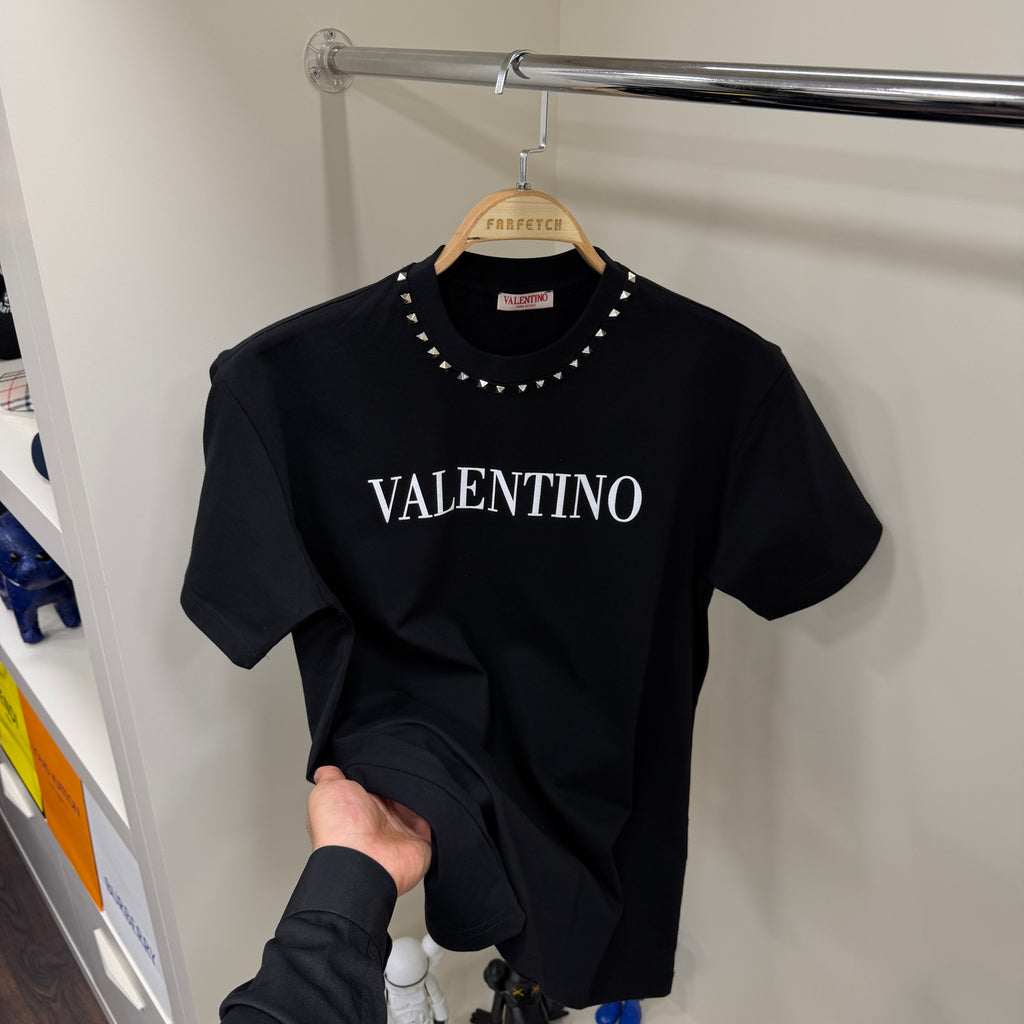 Valentino Yaka Detay Siyah T-Shirt