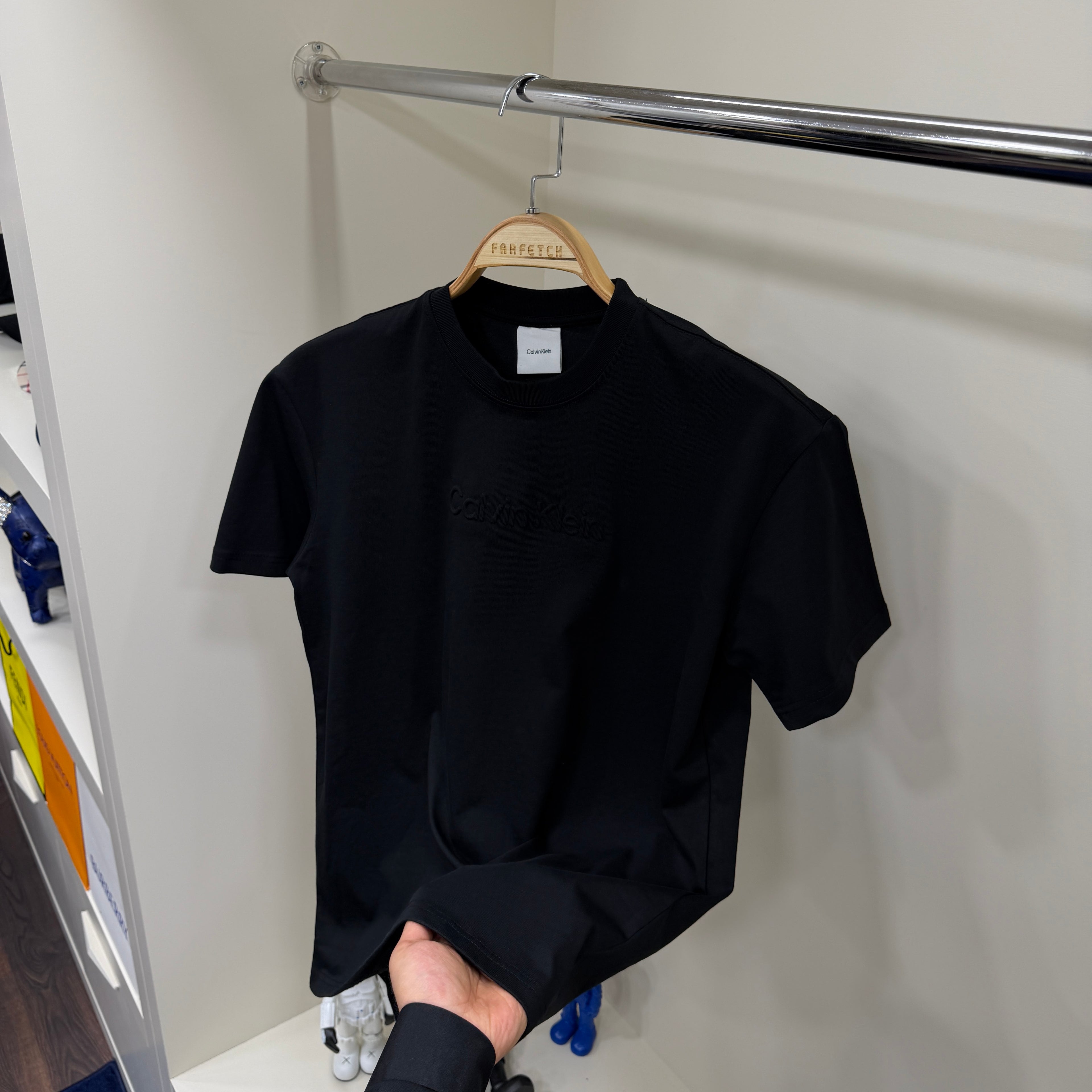 Calvin Klein Kabartma Logo Siyah T-Shirt
