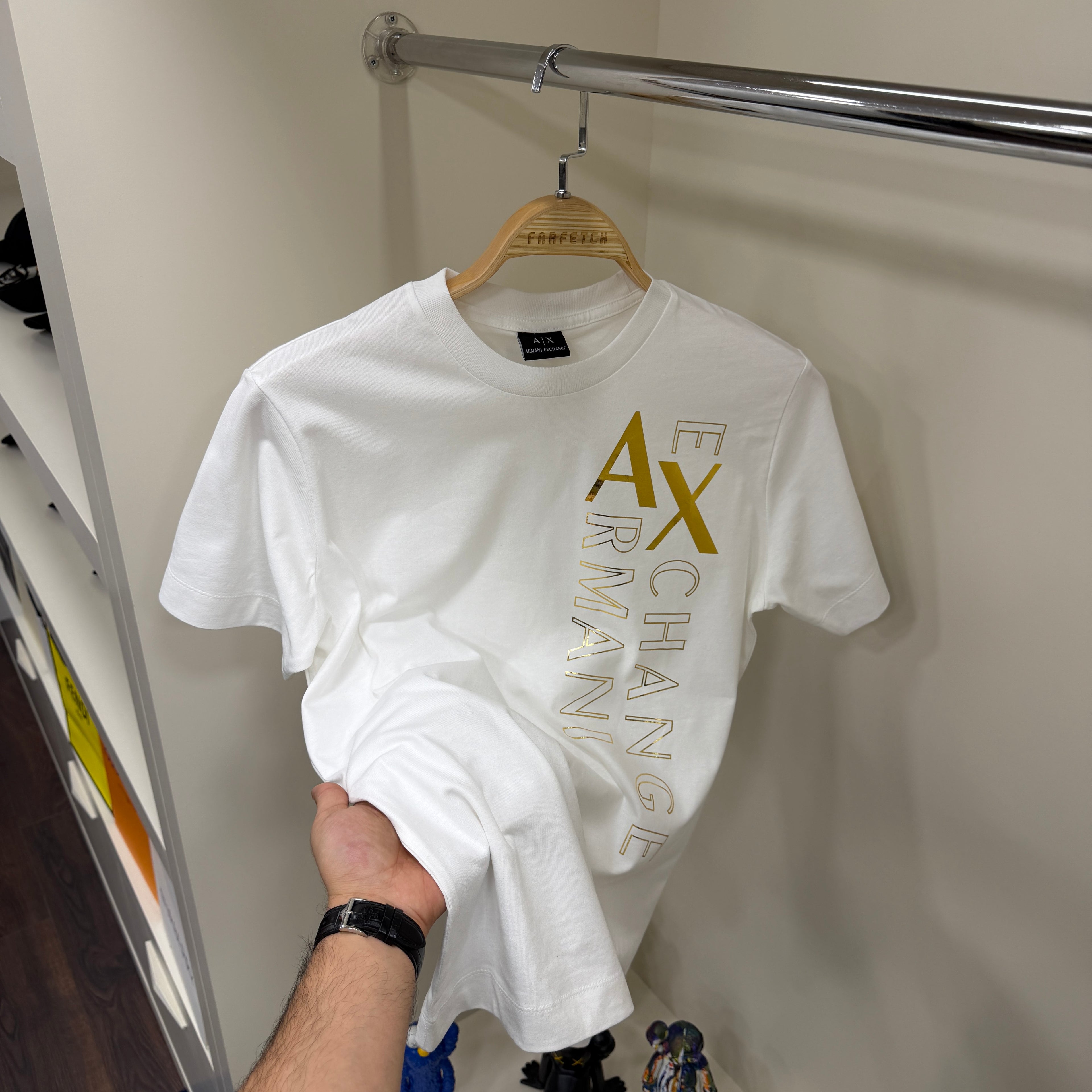 Armani Exchange Gold Beyaz T-Shirt