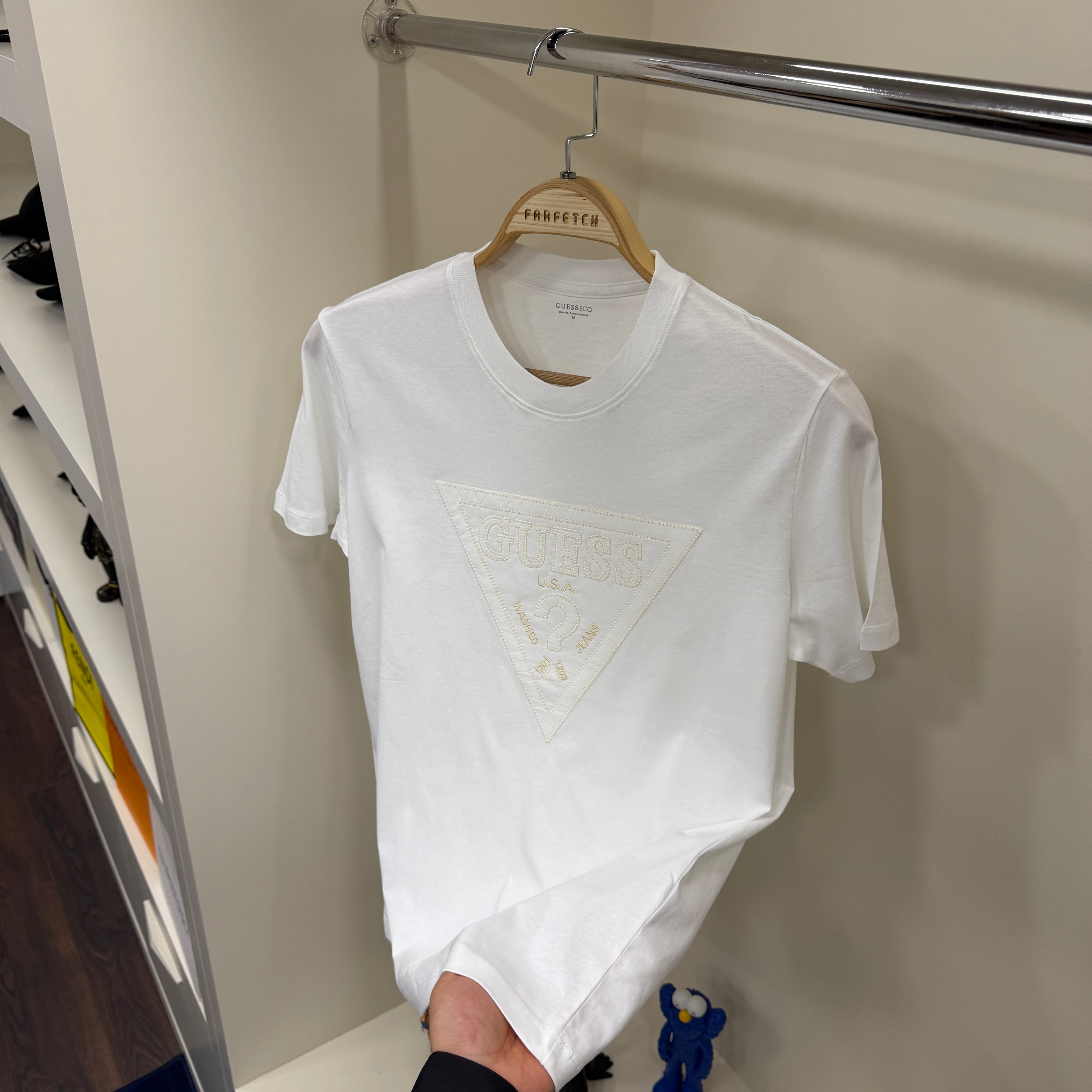 Guess Nakış Beyaz T-Shirt