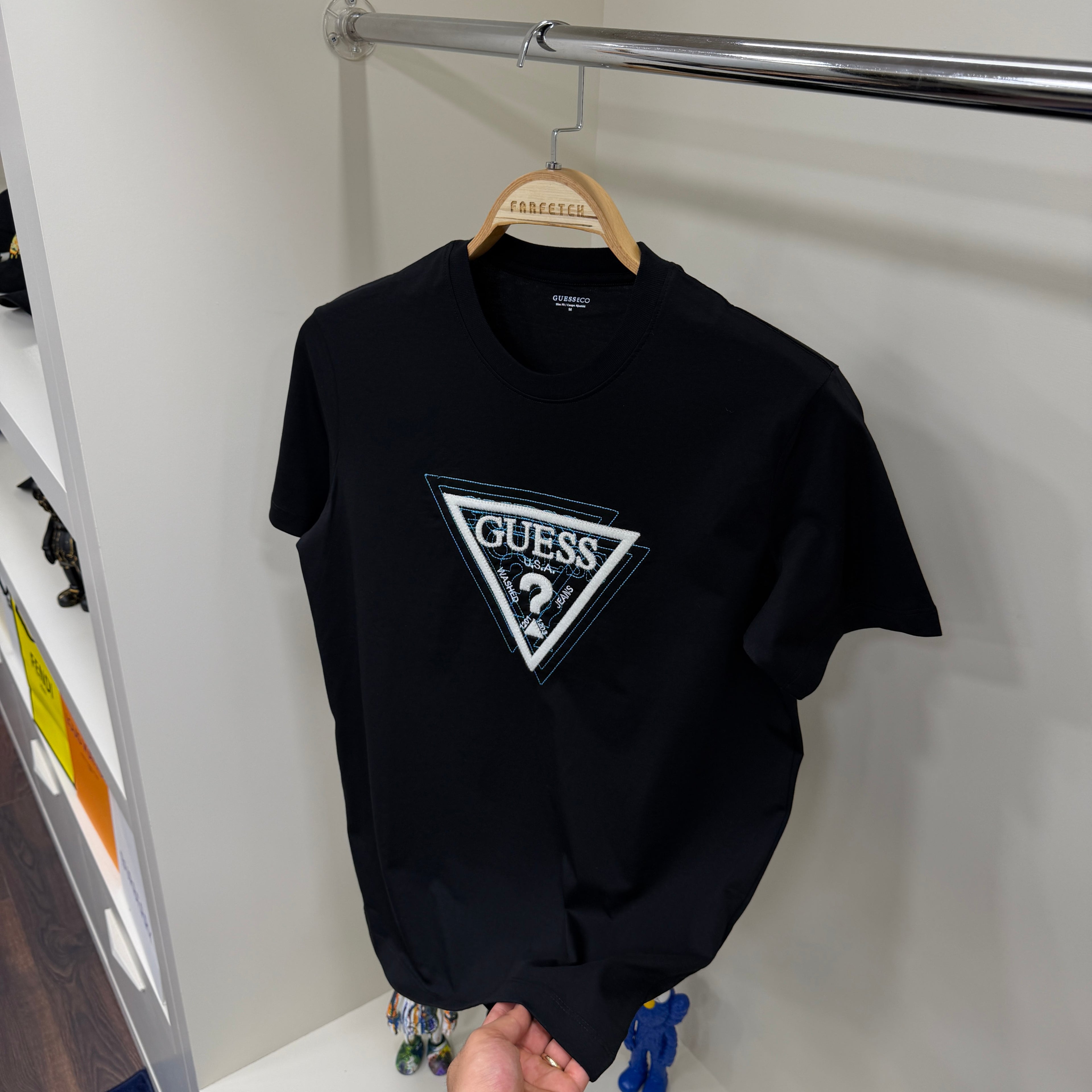 Guess Nakış Siyah T-Shirt
