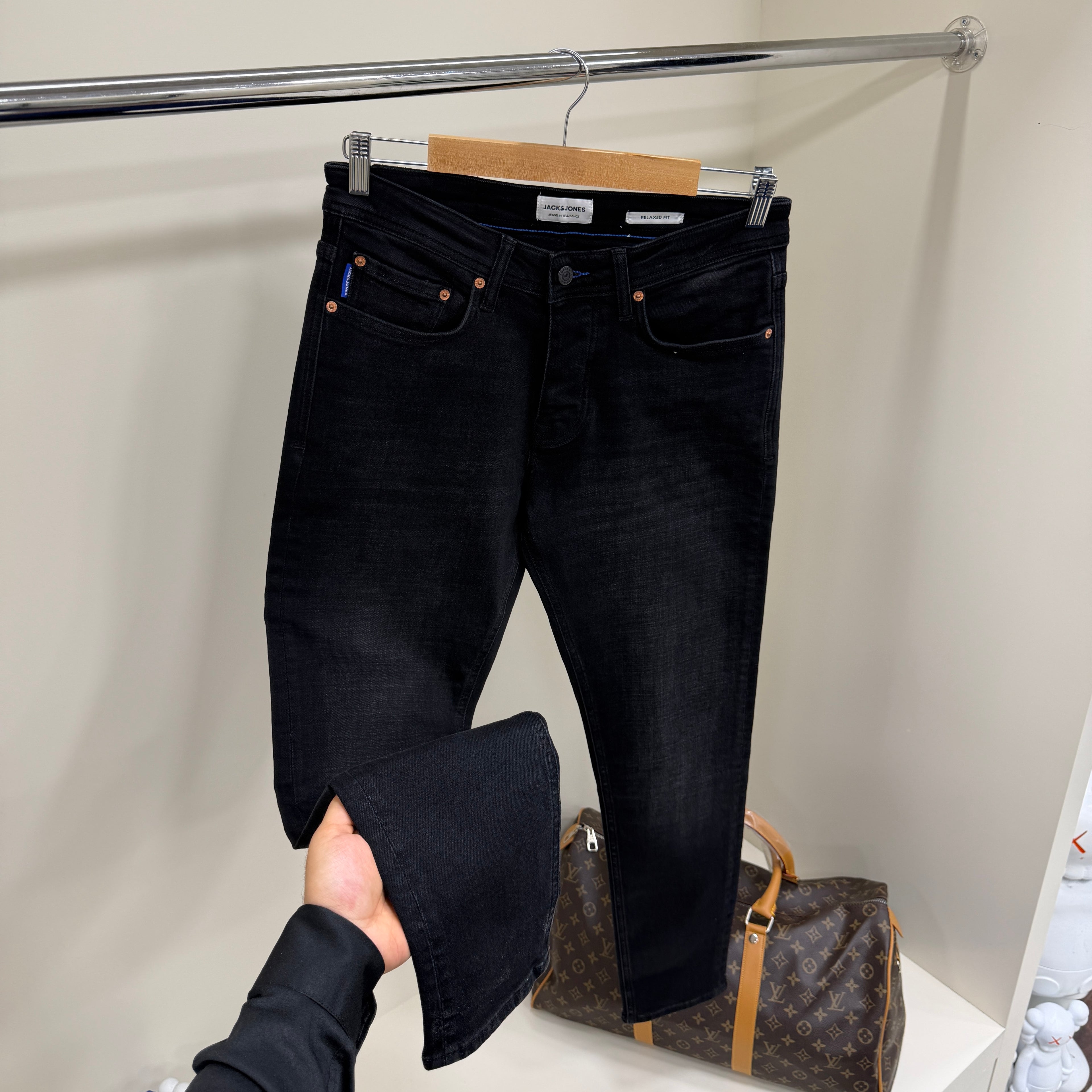 Jack Jones Siyah Kot Pantolon